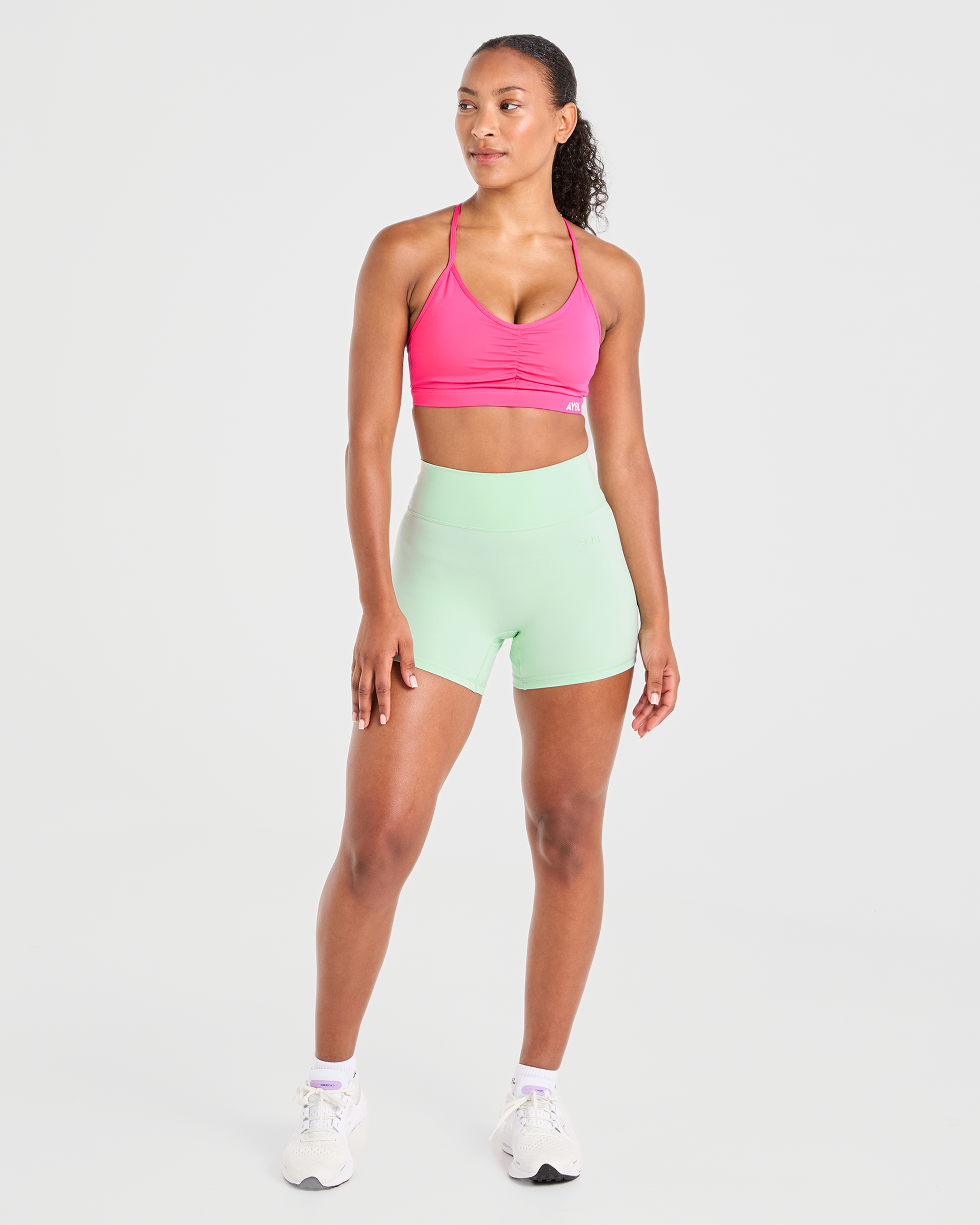 Essential Ruched Sports Bra - Hot Pink