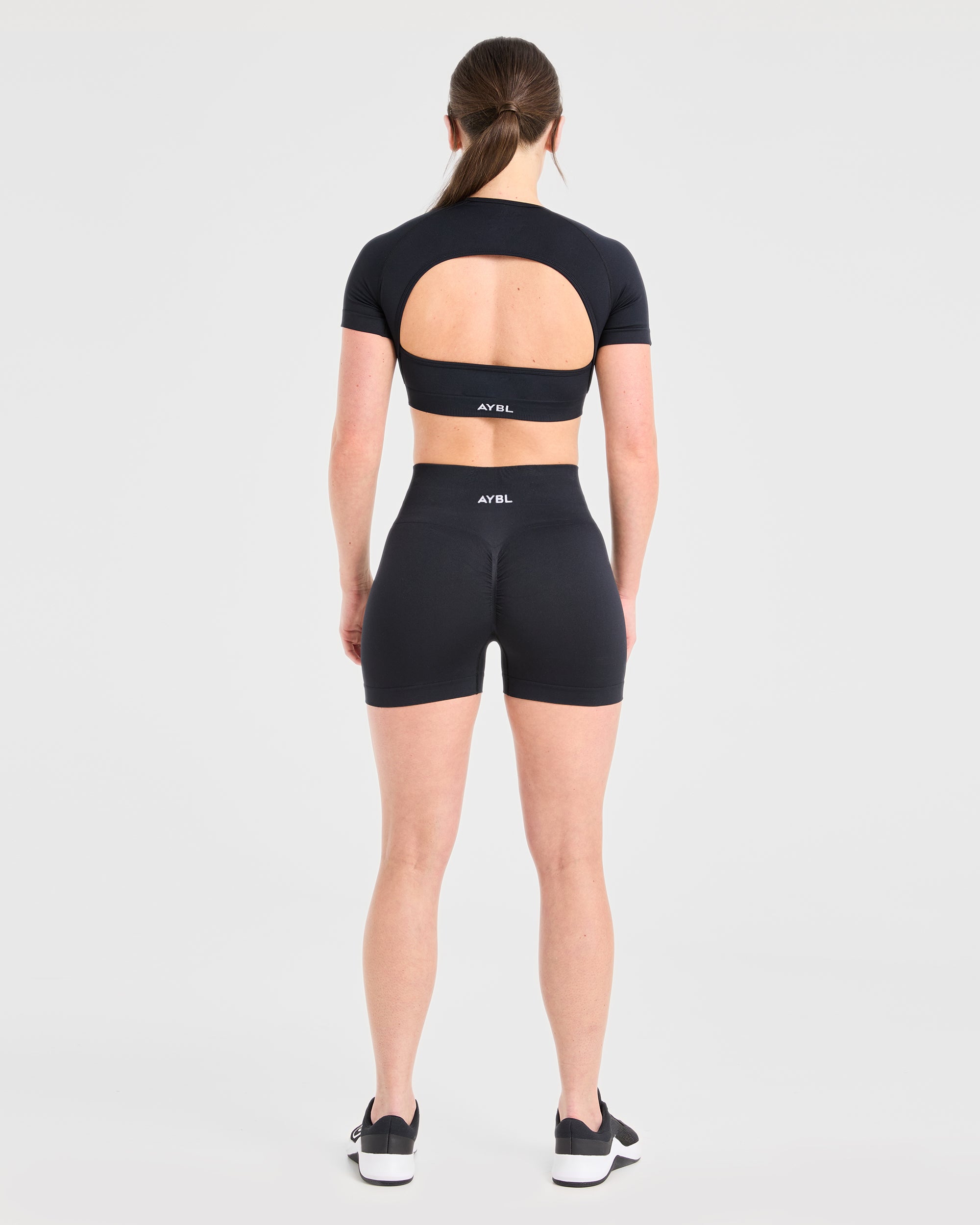 Power Seamless Crop Top - Black