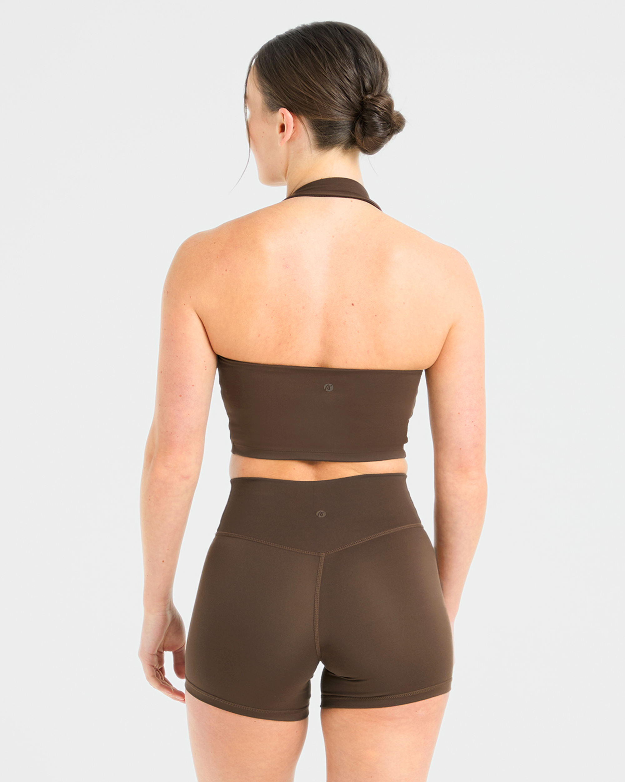 Staple Halterneck Crop Top - Brown