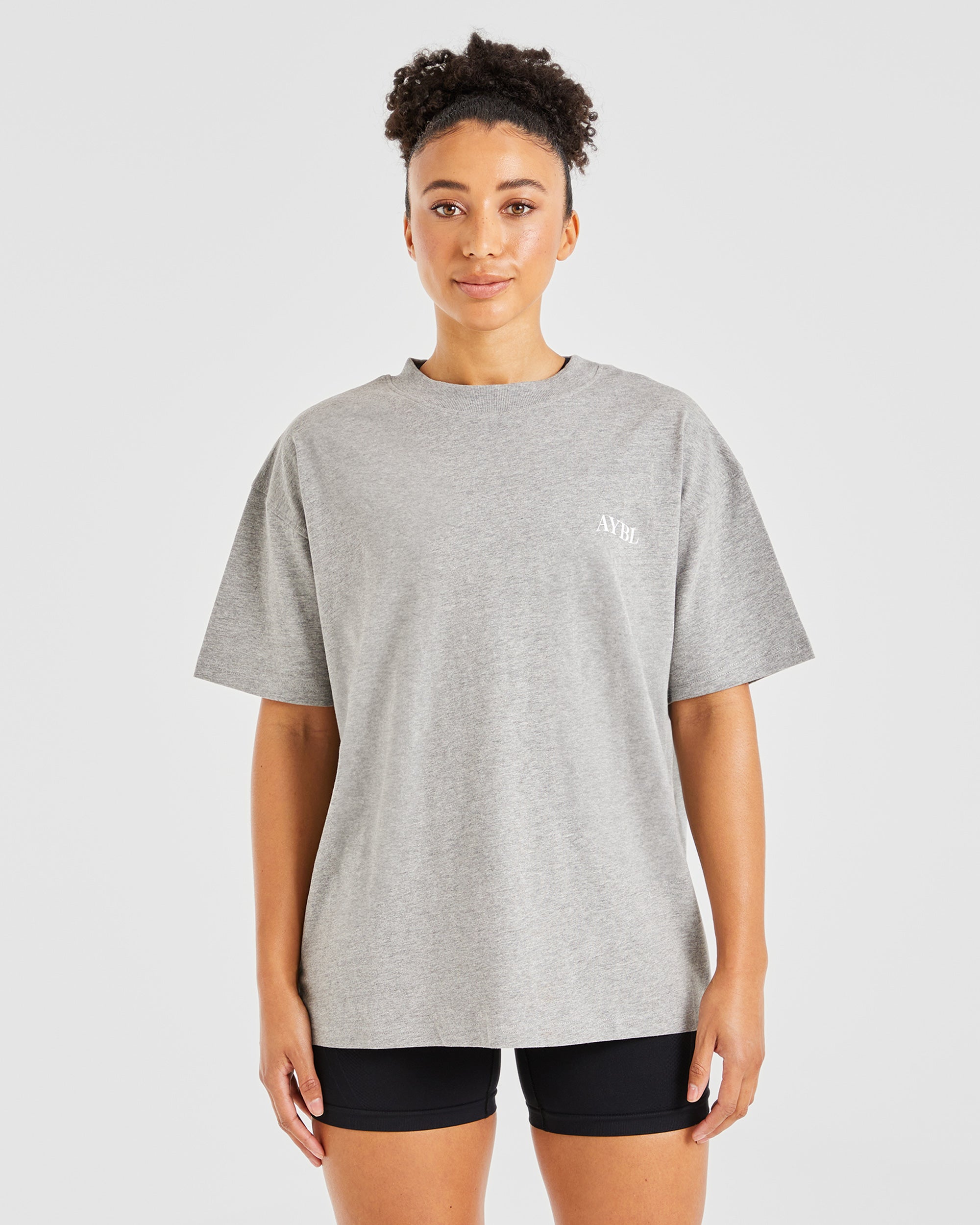 Be Good To Yourself Oversized T Shirt - Heather Grey/White