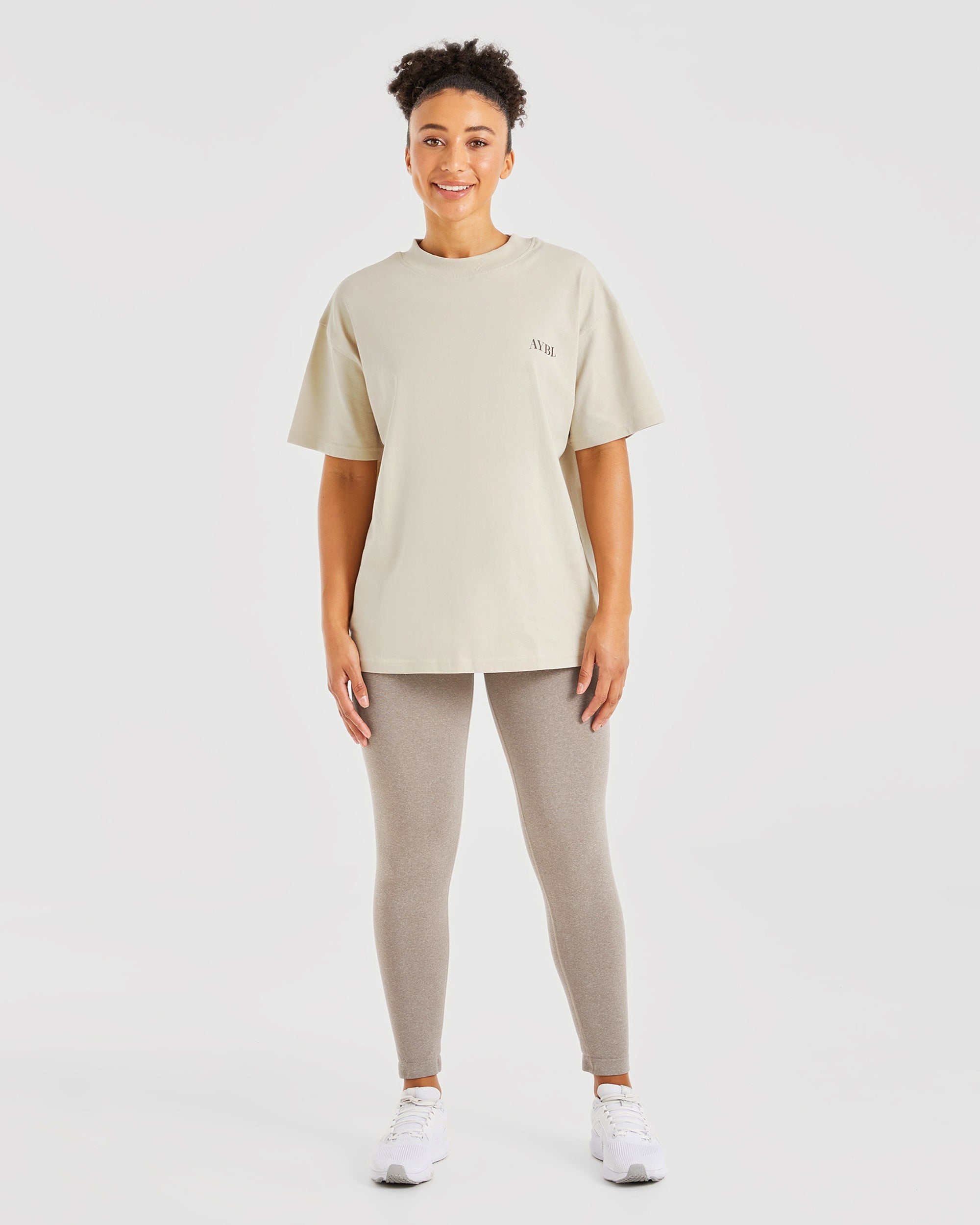 Be Good To Yourself Oversized T Shirt - Beige/Brown