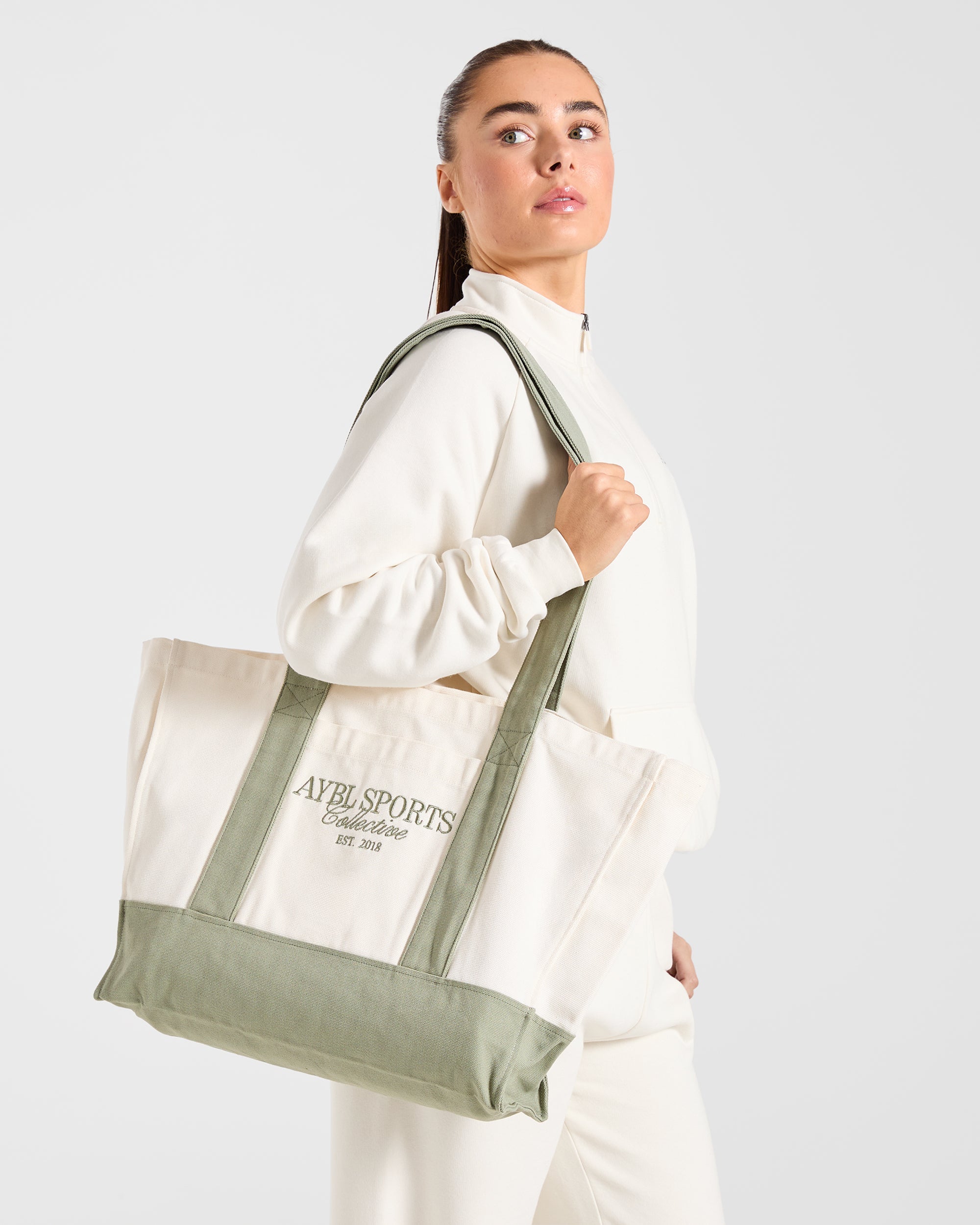 Sports Collective Tote Bag - Off White/Green
