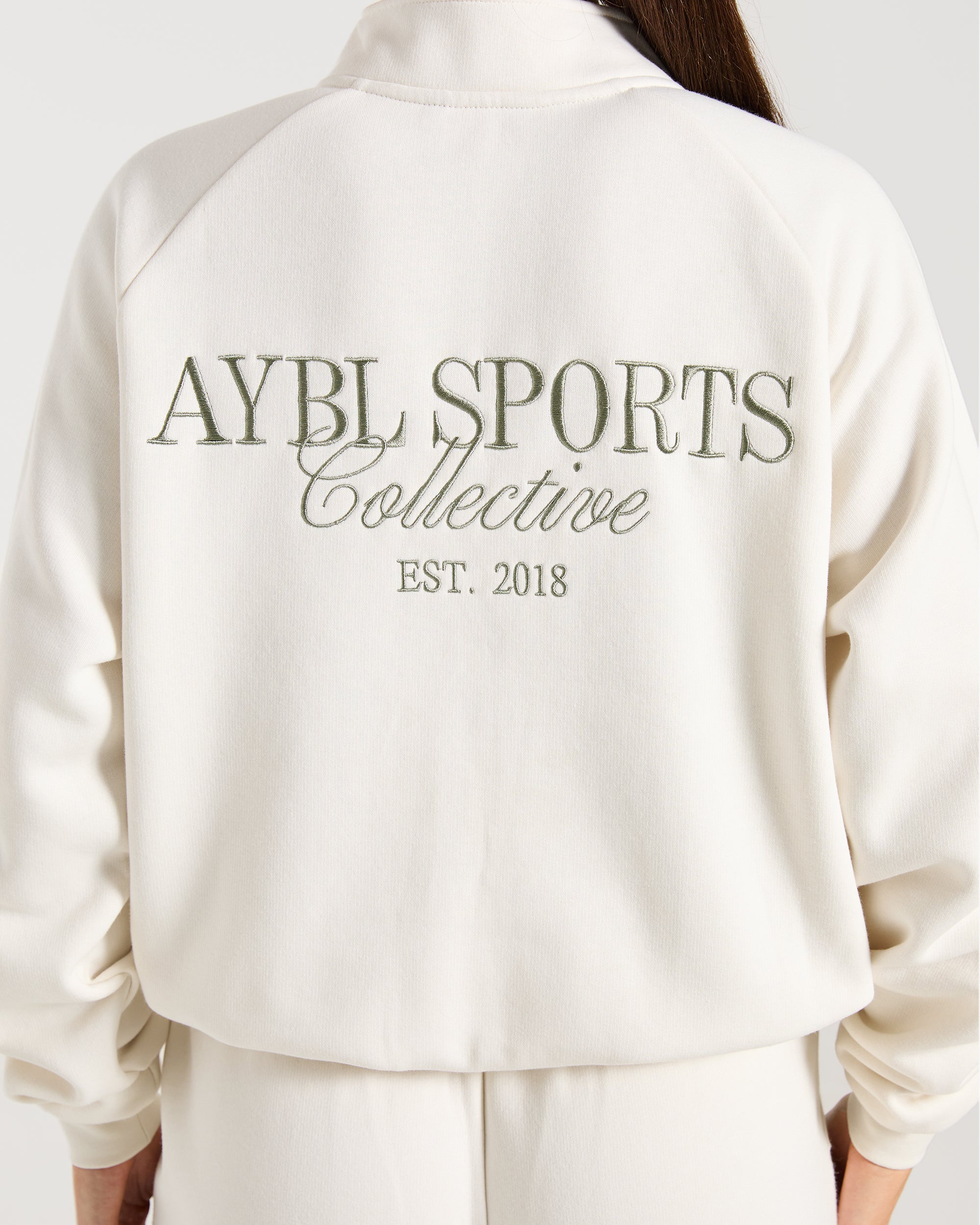 Sports Collective Oversized 1/4 Zip Pullover - Off White/Green