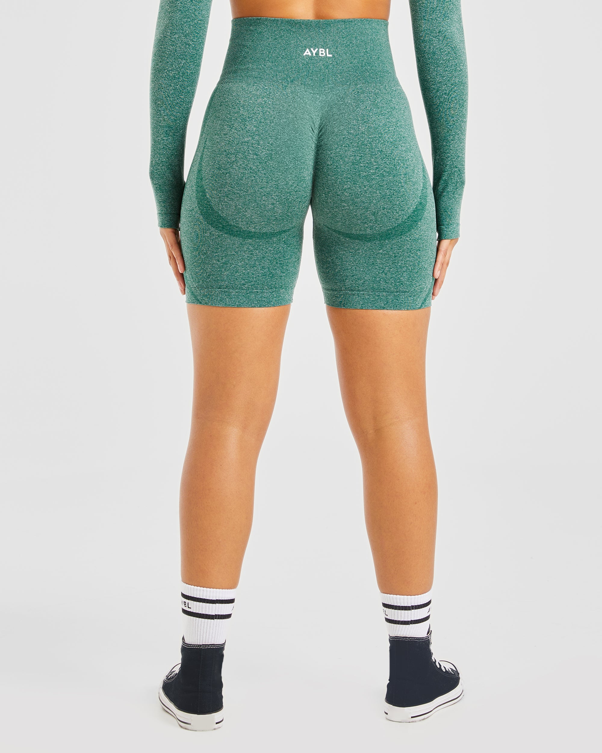 Empower Seamless Cycling Shorts - Forest Green Marl