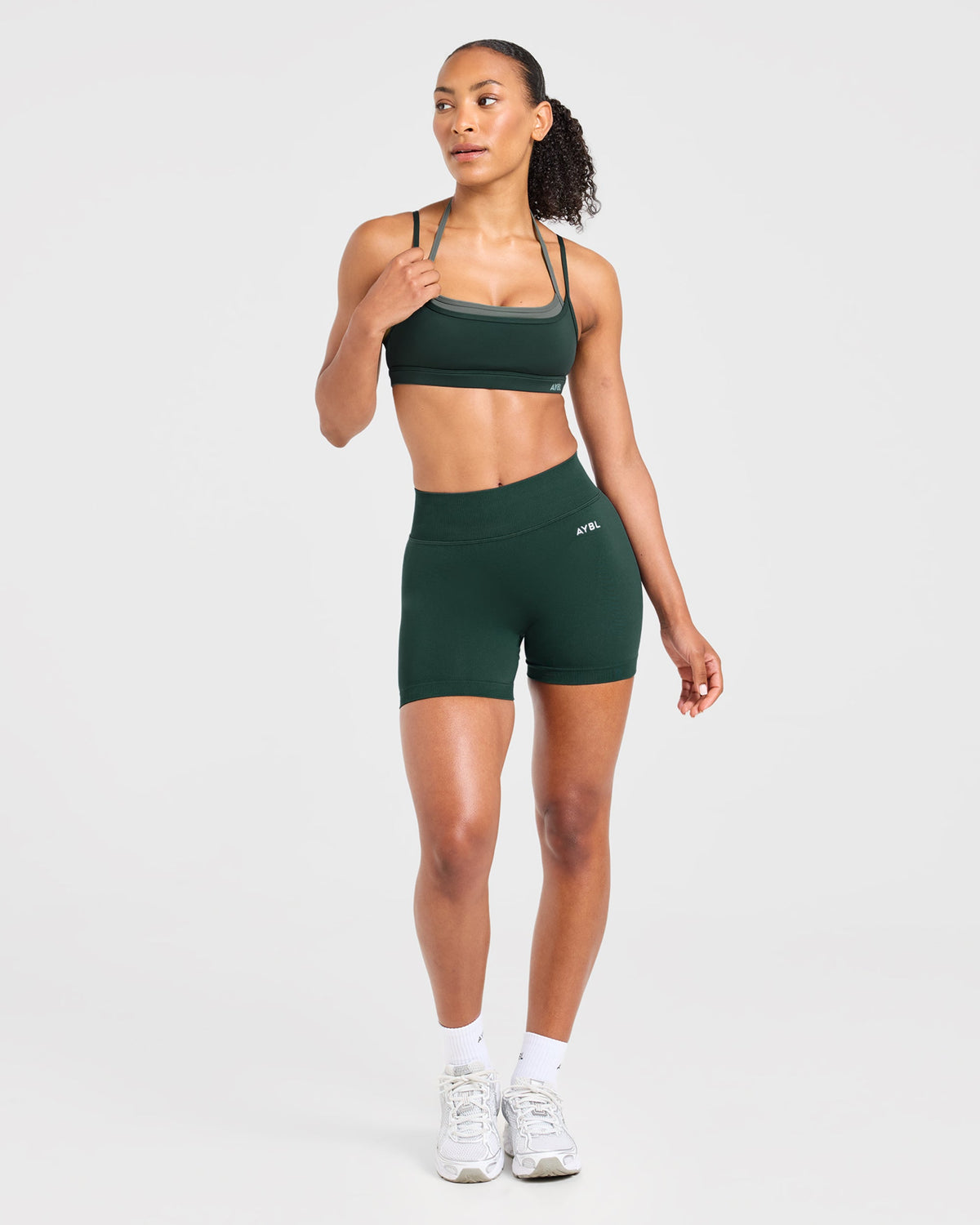 Essential Double Layer Sports Bra - Dark Green