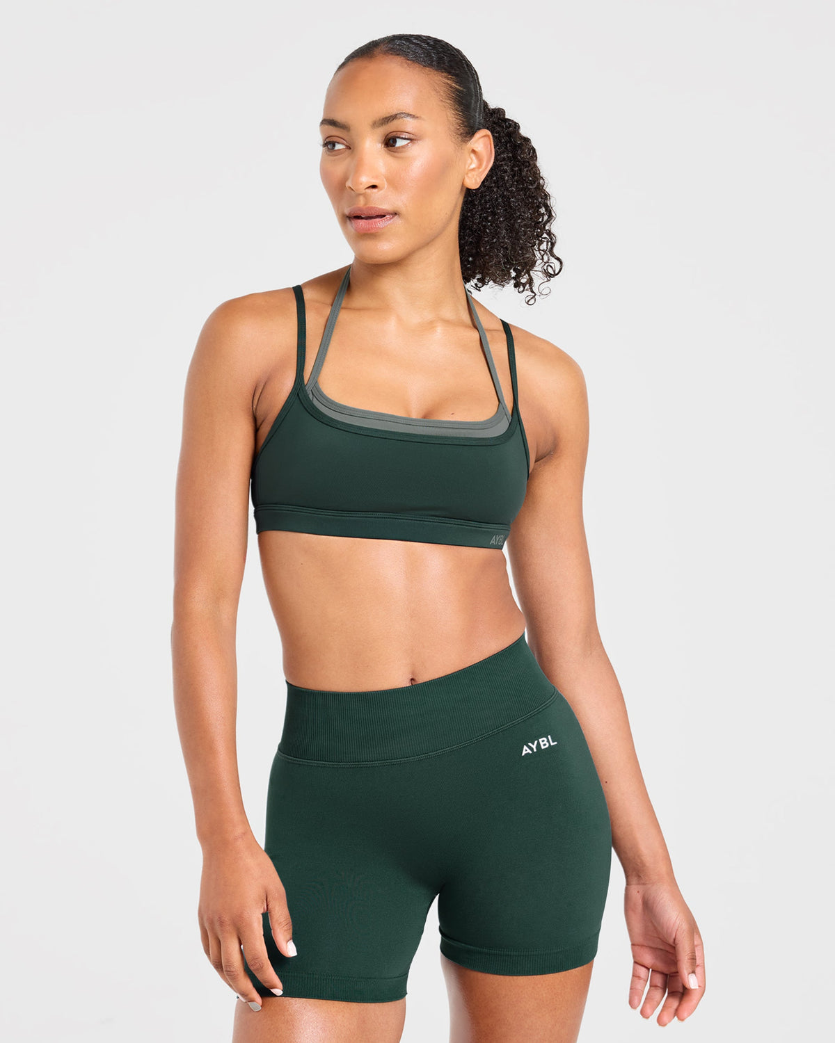 Essential Double Layer Sports Bra - Dark Green