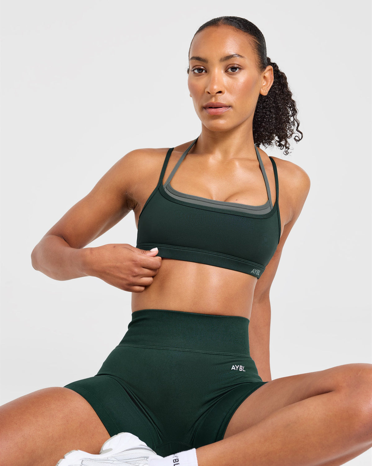 Essential Double Layer Sports Bra - Dark Green