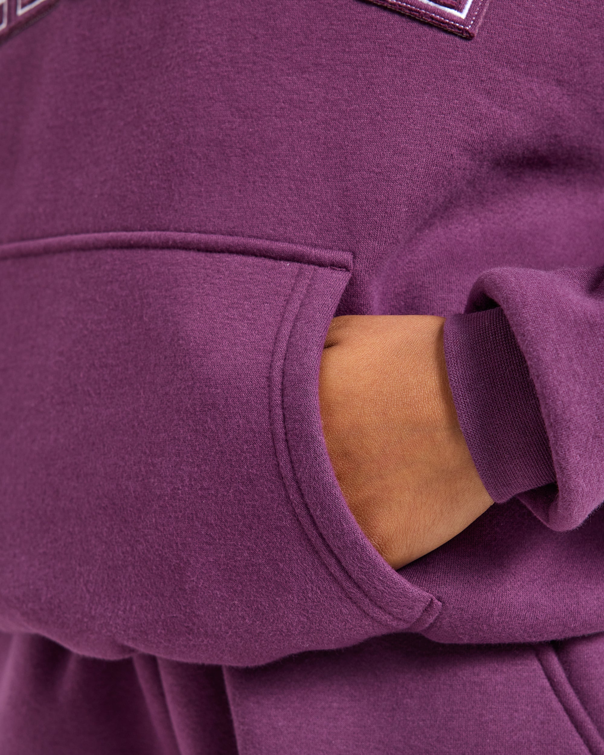 Varsity Applique Oversized Hoodie - Plum
