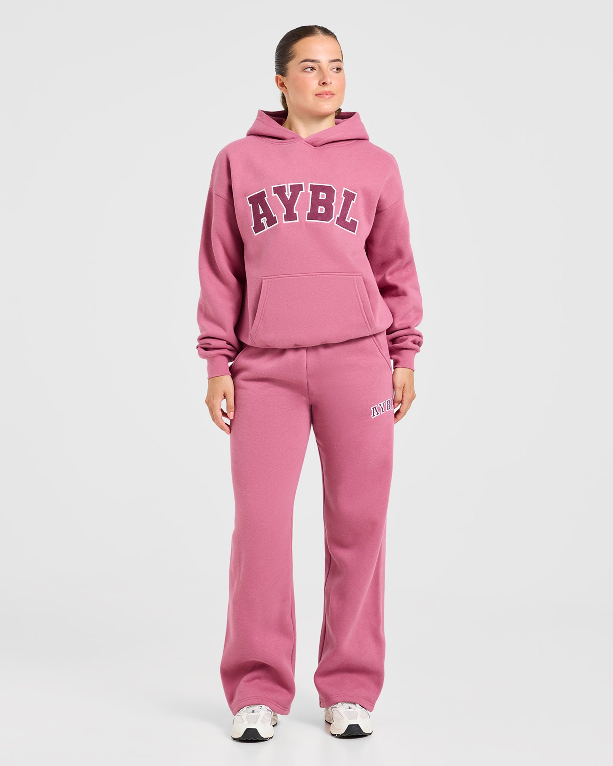 Varsity 2.0 Oversized Straight Leg Joggers - Dusty Rose