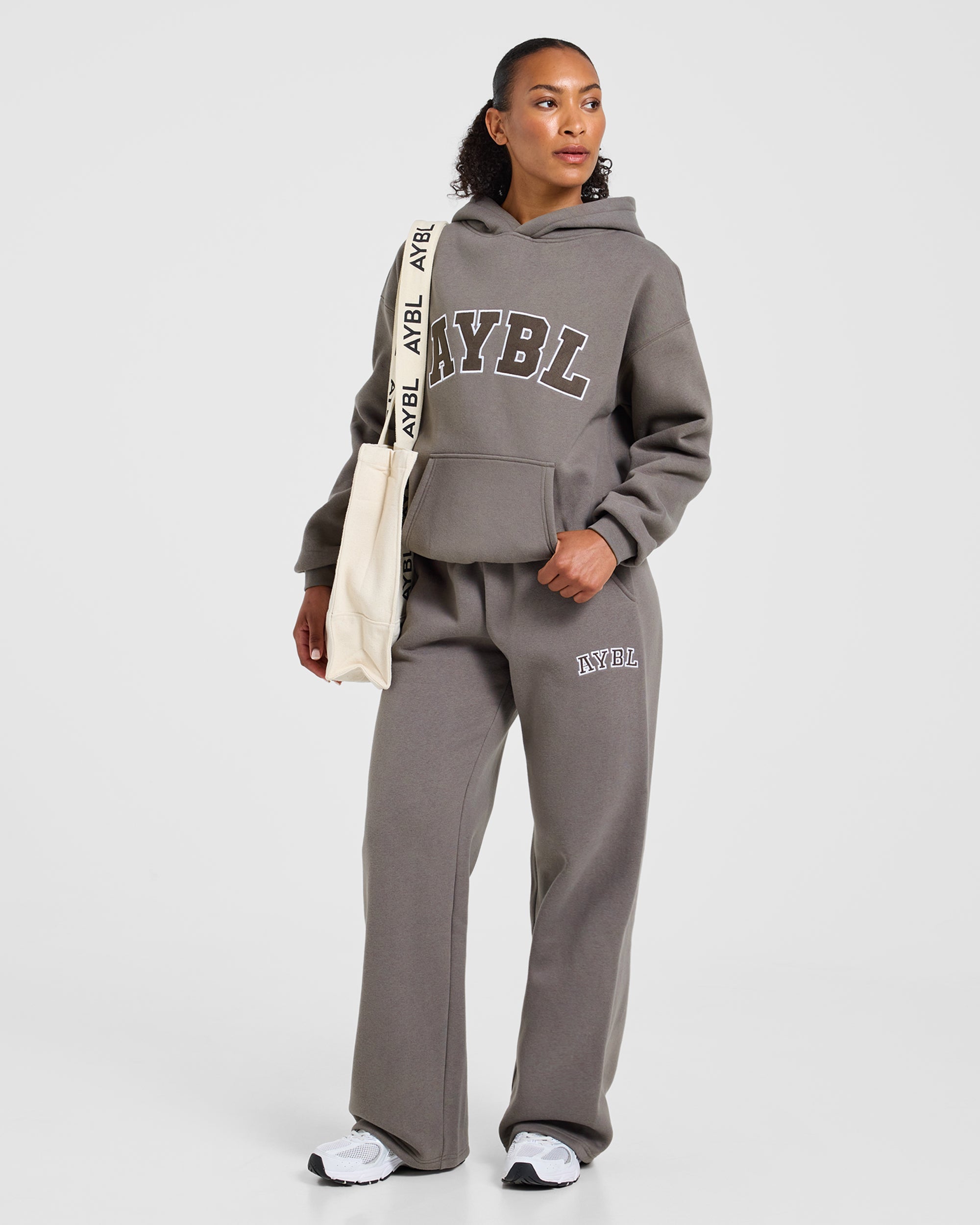Varsity 2.0 Oversized Straight Leg Joggers - Slate Brown