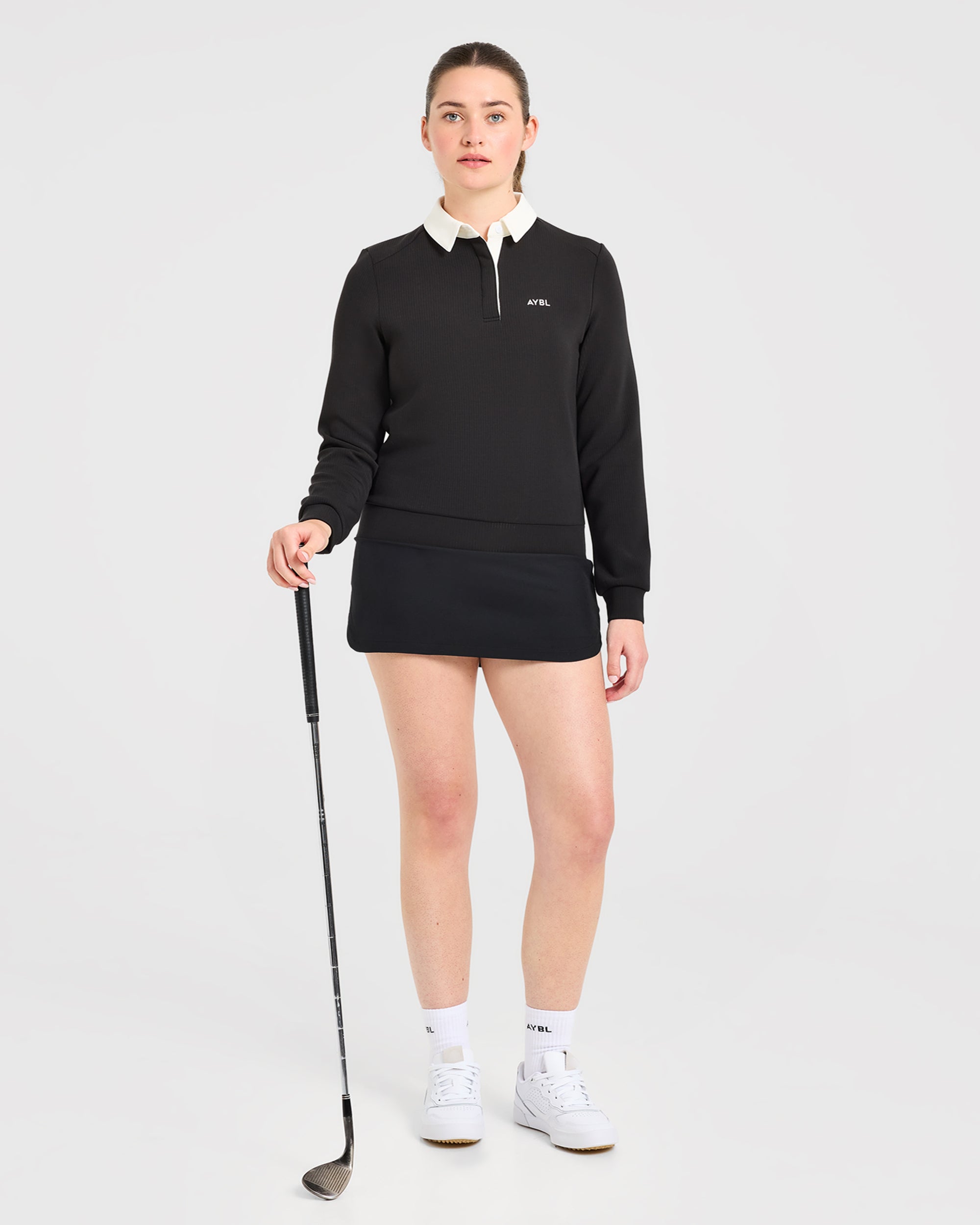 Signature Long Sleeve Polo - Black
