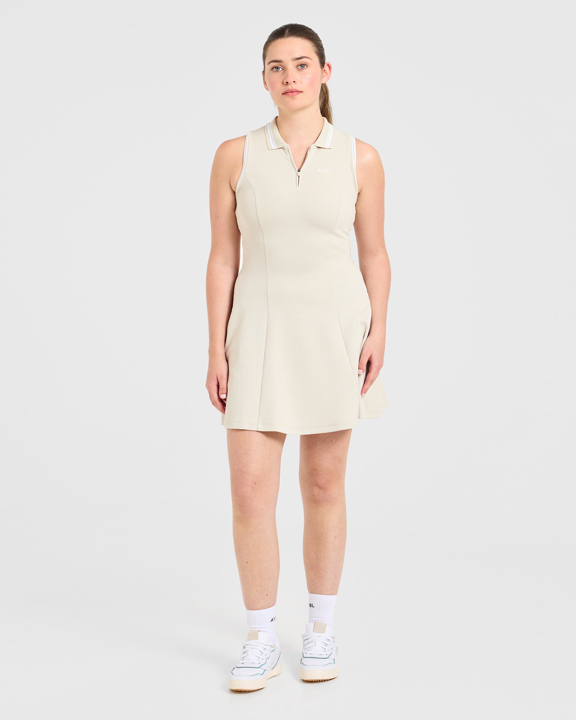 Classic Pleated Dress - Sand