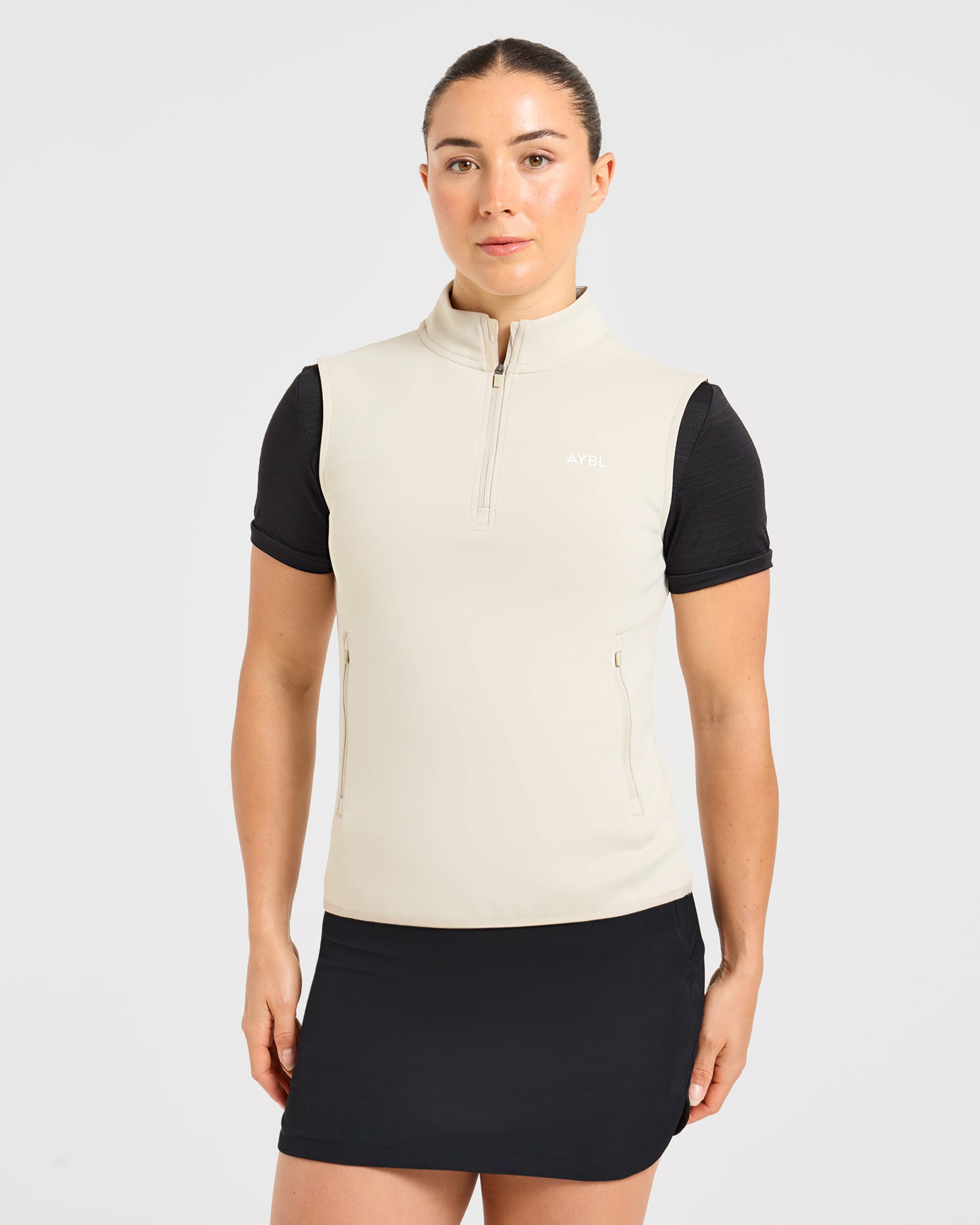 Classic 1/4 Zip Vest - Black