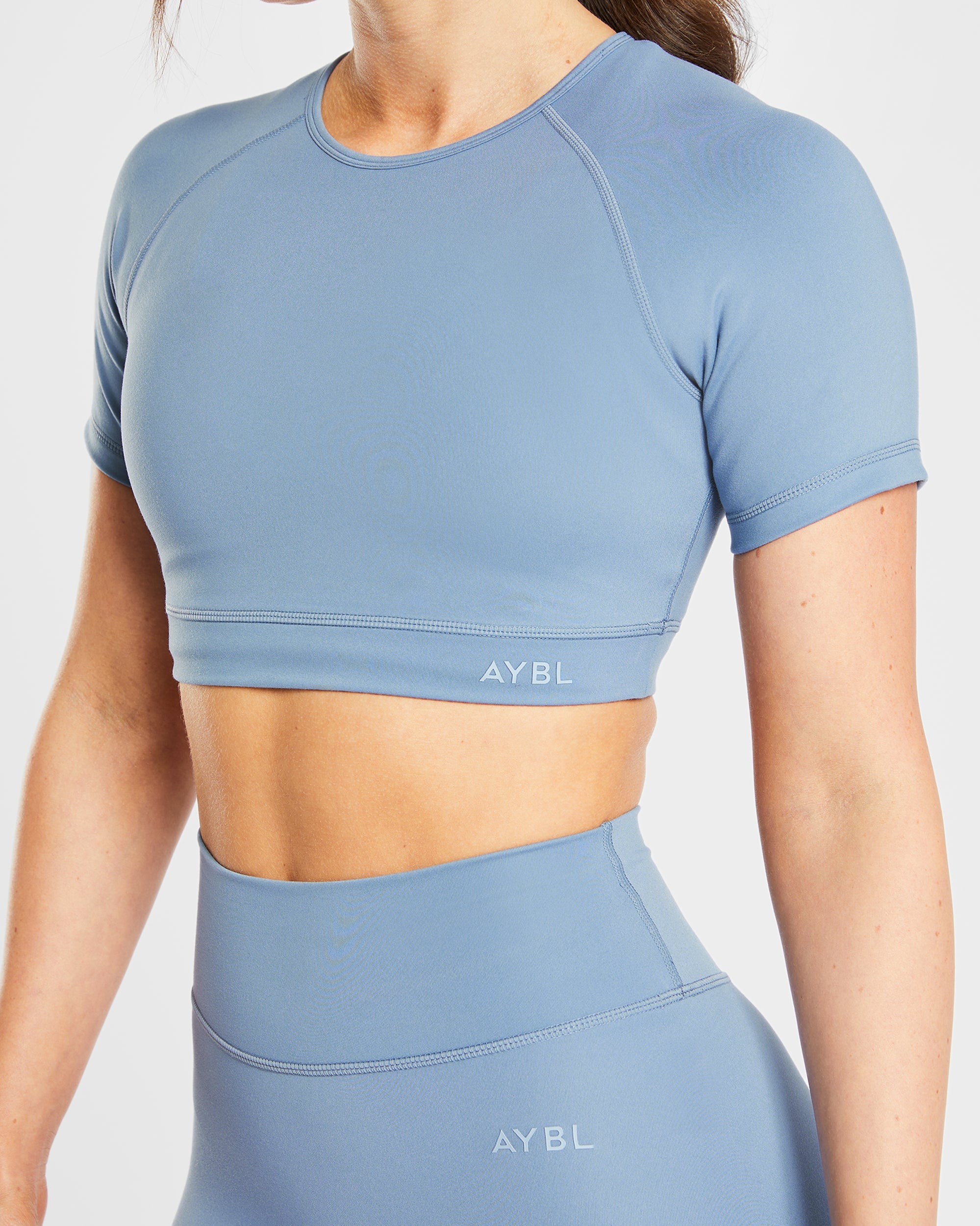 Staple Crop Top - Slate Blue