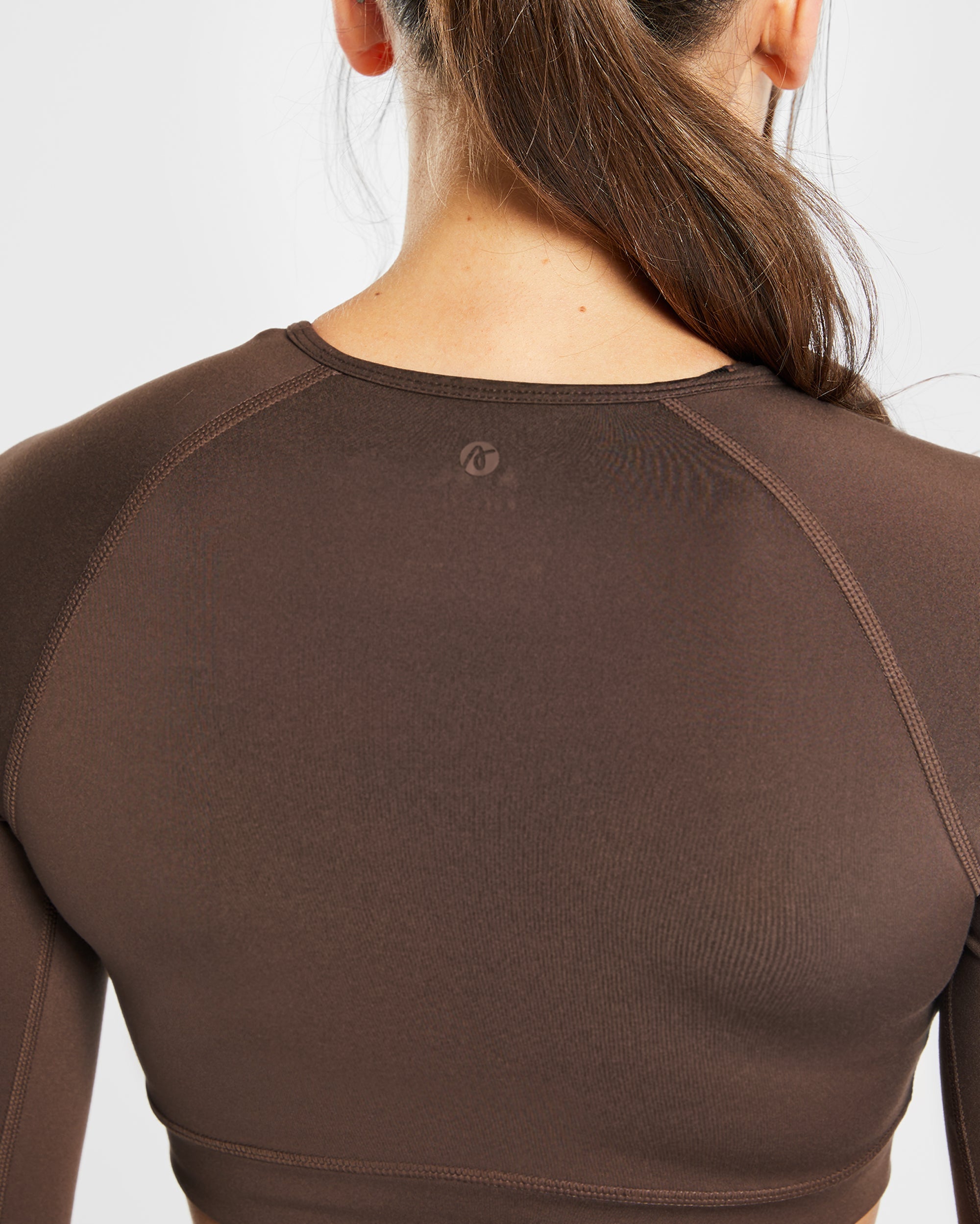 Staple Long Sleeve Crop Top - Brown