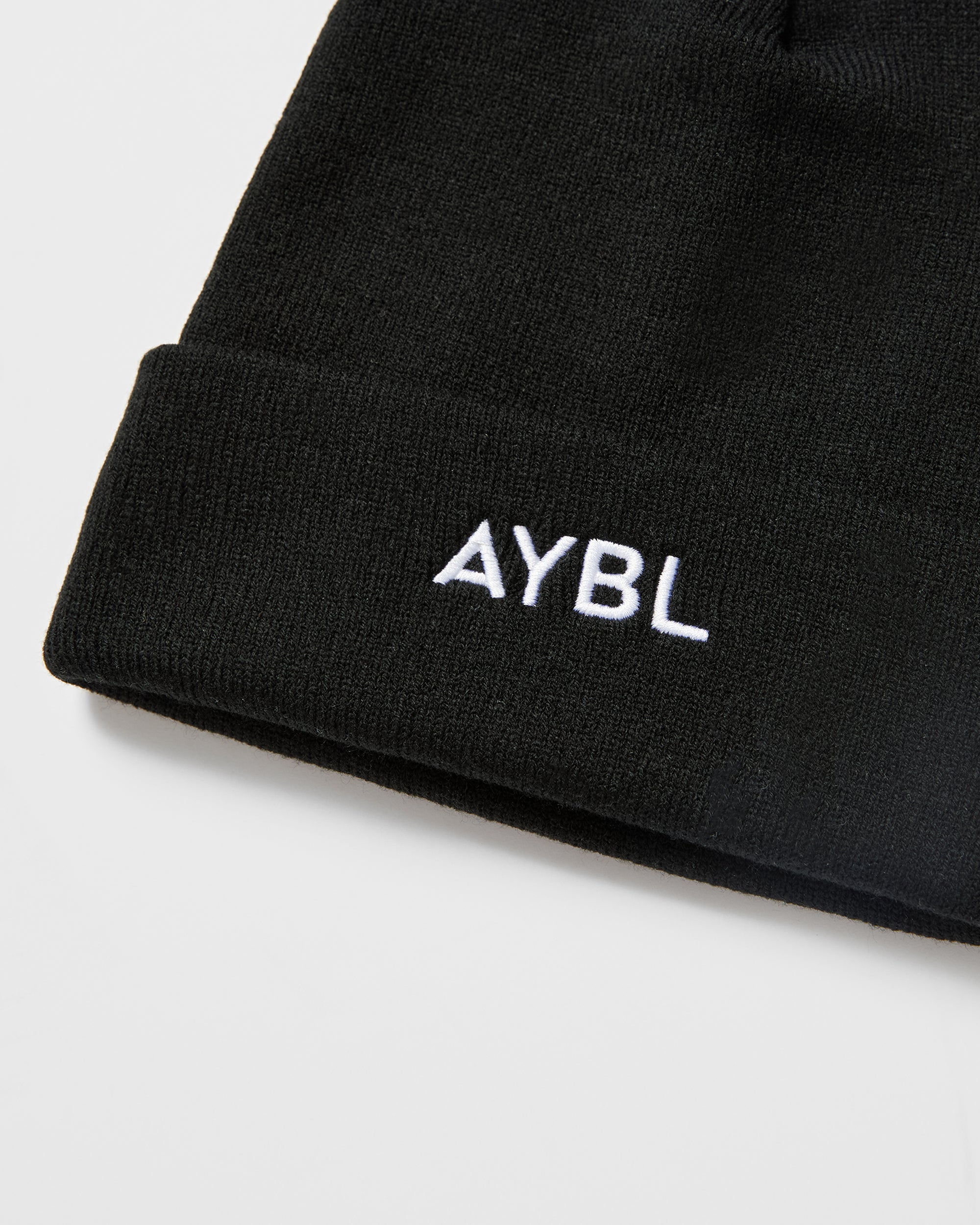 Embroidered Beanie - Black