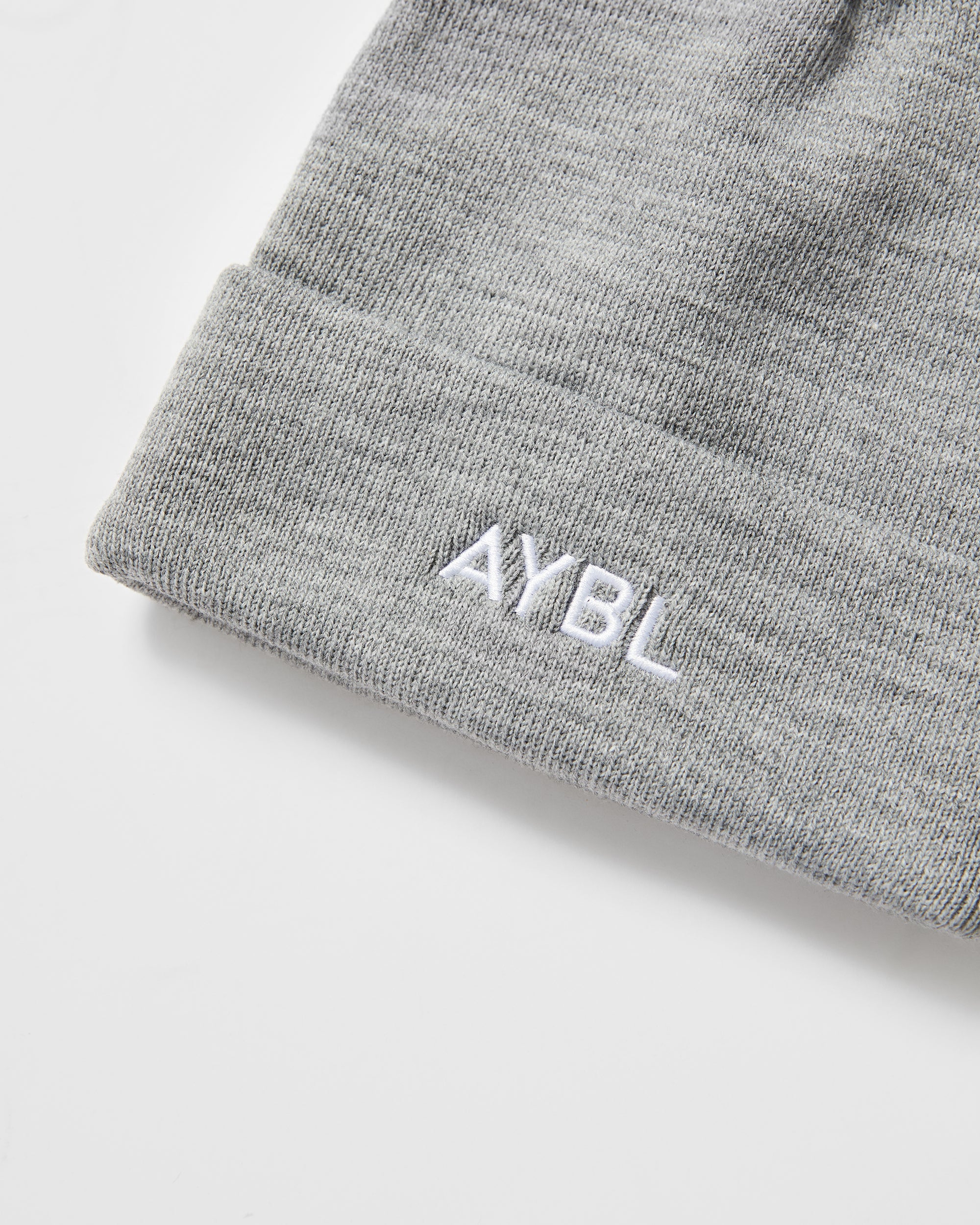 Embroidered Beanie - Grey Marl