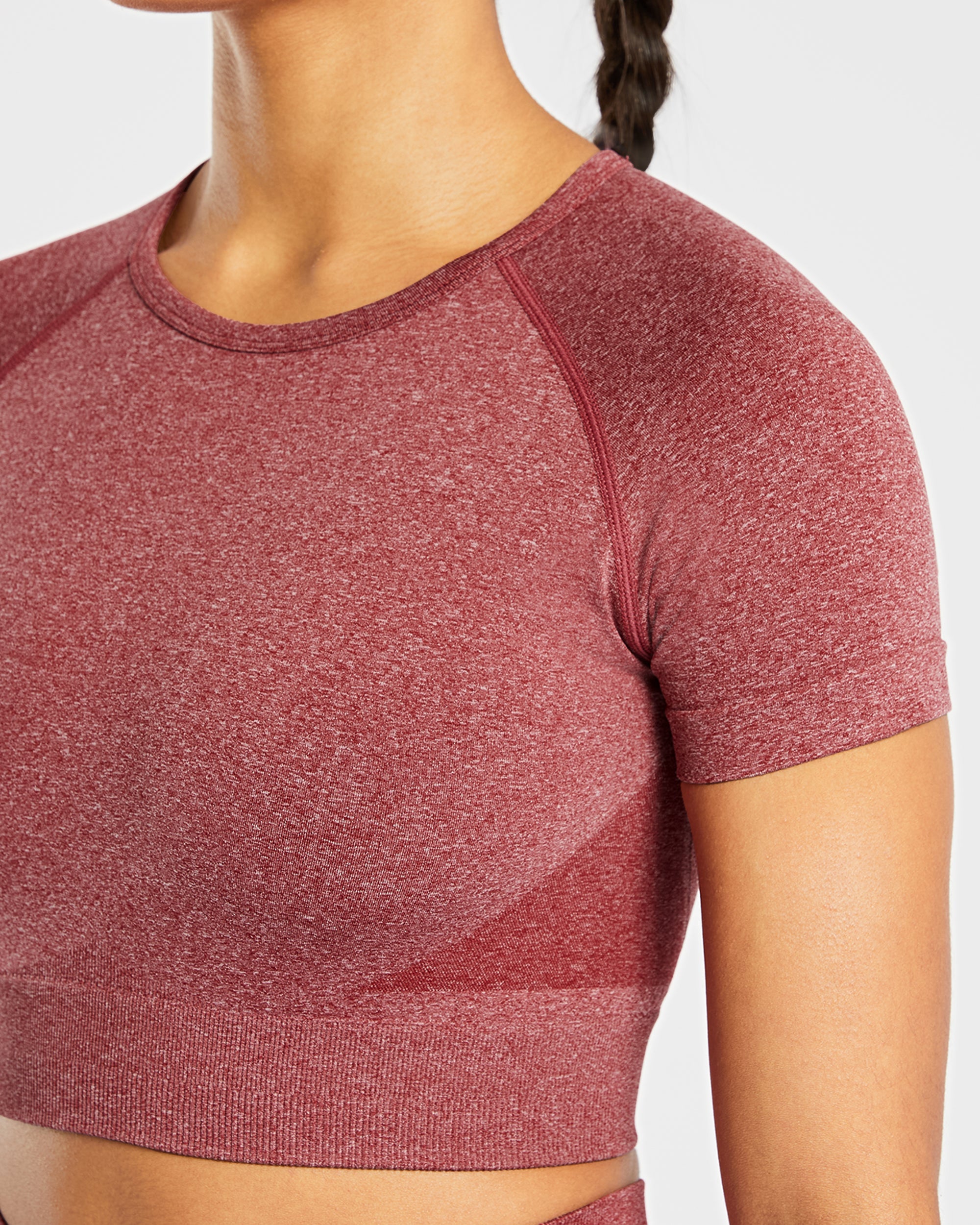 Empower Seamless Crop Top - Red Marl