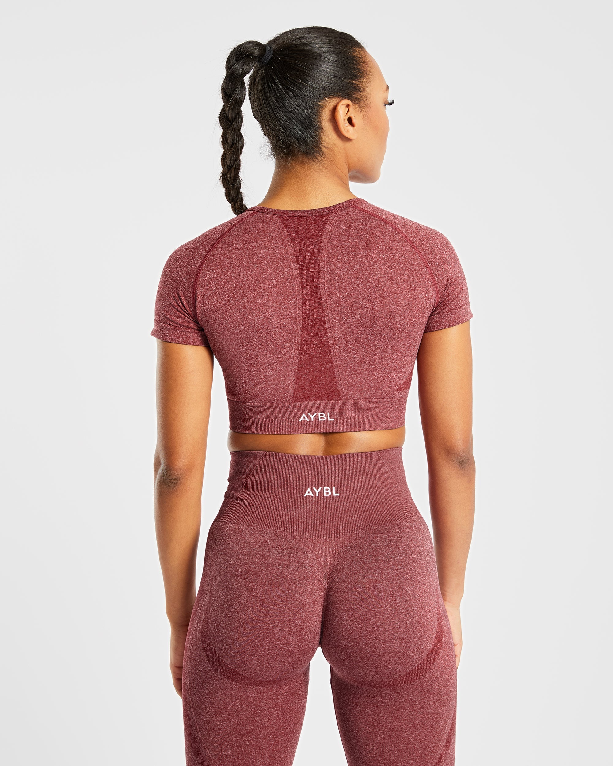 Empower Seamless Crop Top - Red Marl