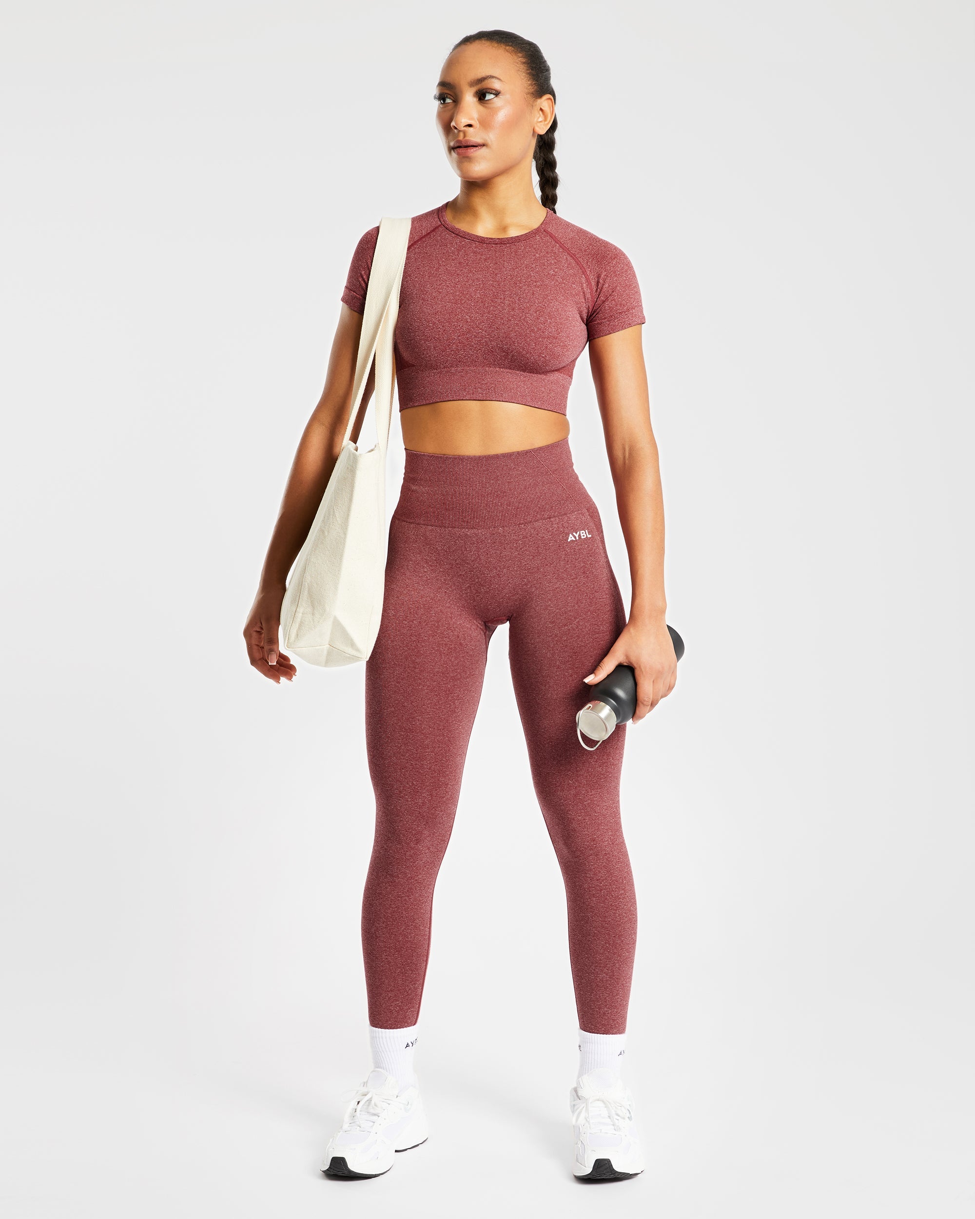 Empower Seamless Crop Top - Red Marl