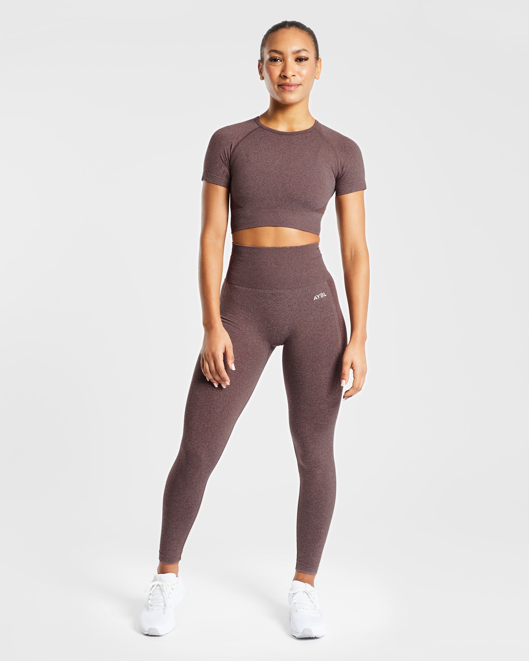 Empower Seamless Crop Top - Brown Marl