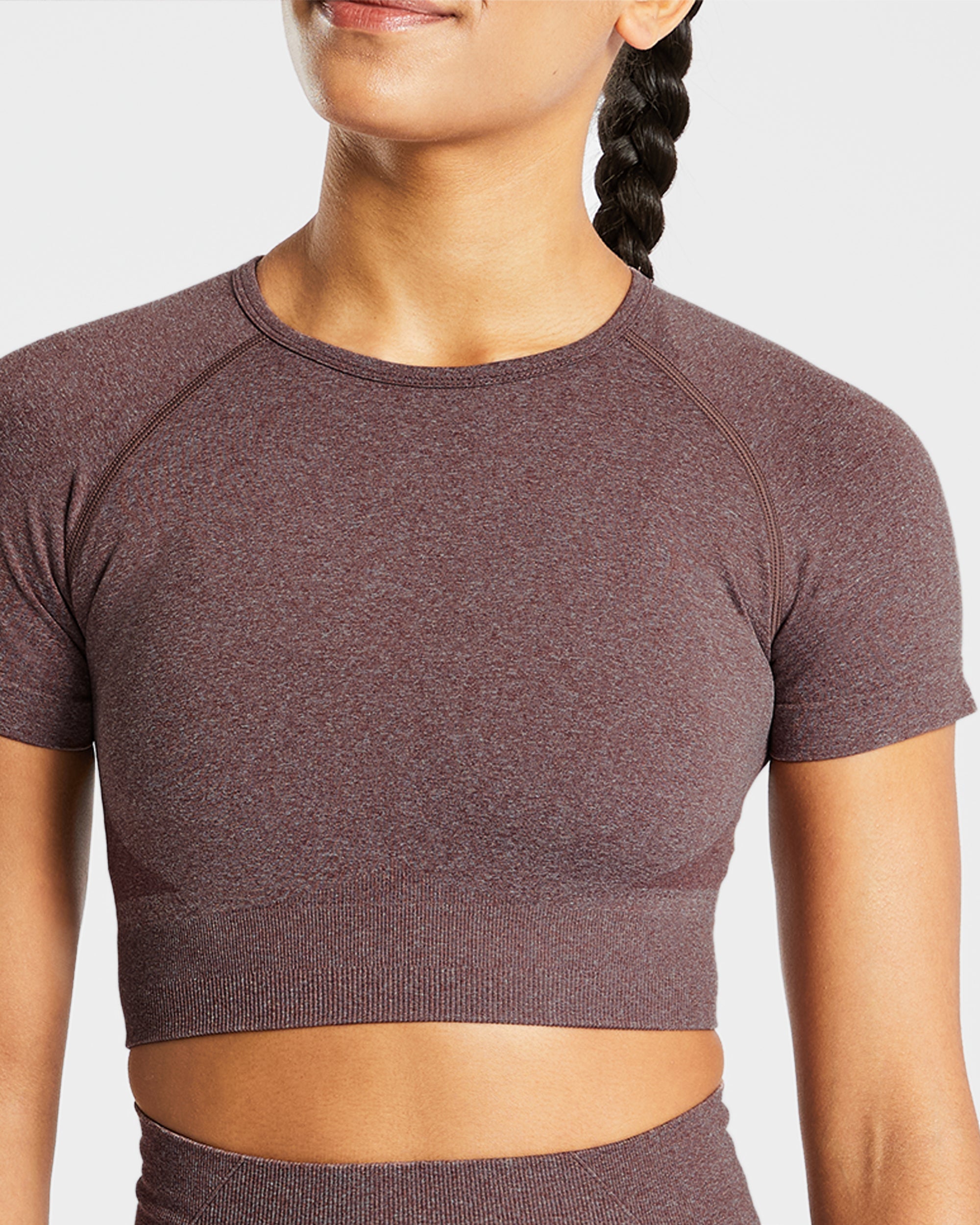 Empower Seamless Crop Top - Brown Marl