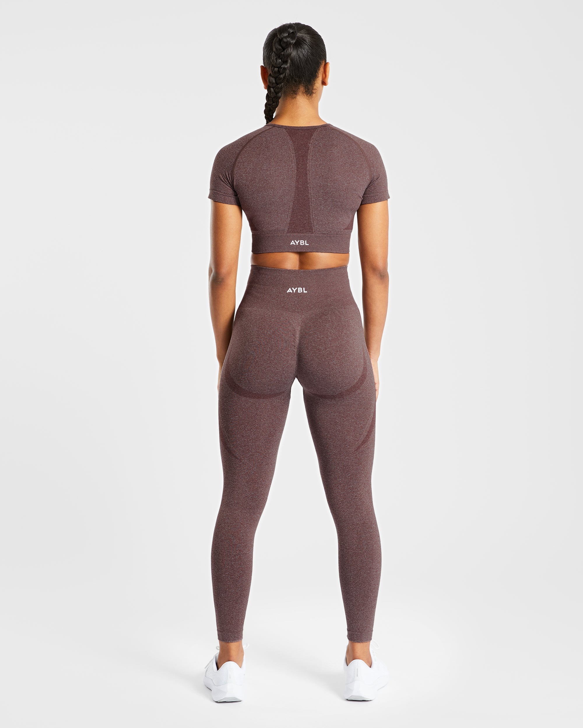 Empower Seamless Crop Top - Brown Marl