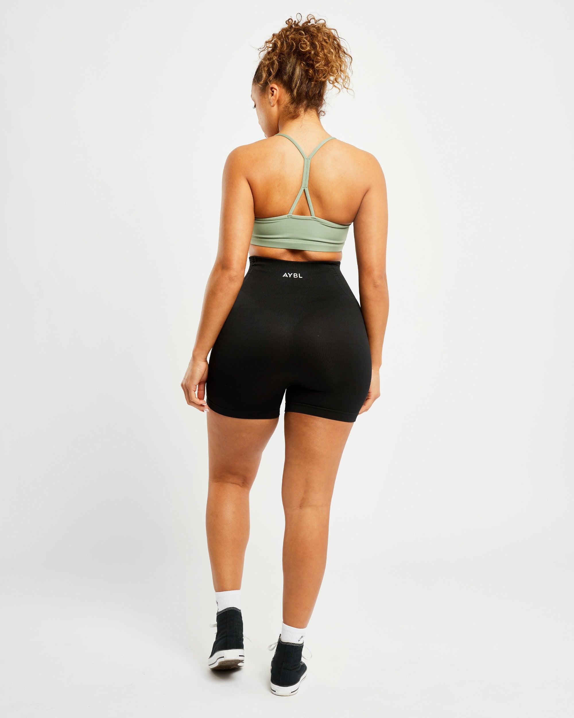 Essential Ruched Sports Bra - Olive Green