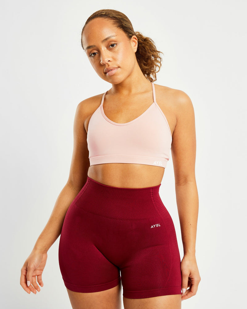 Essential V Neck Sports Bra - Dusty Pink – AYBL USA