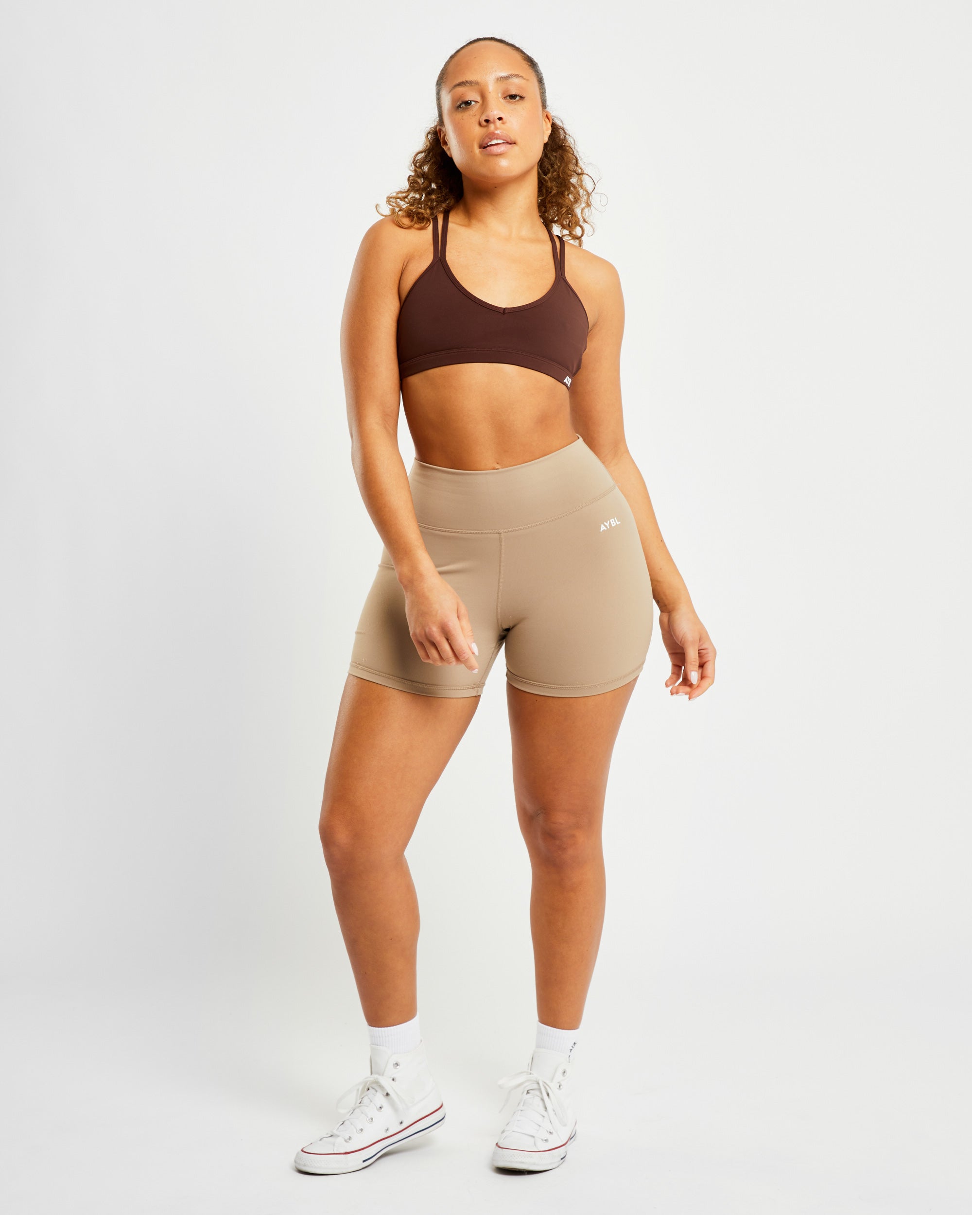 Essential Strappy Sports Bra - Chocolate Brown