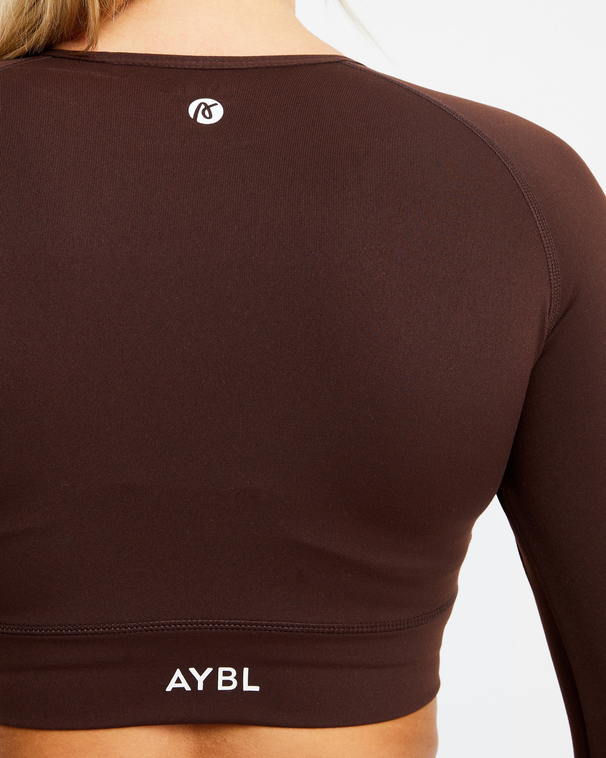 Core Long Sleeve Crop Top - Chocolate Brown