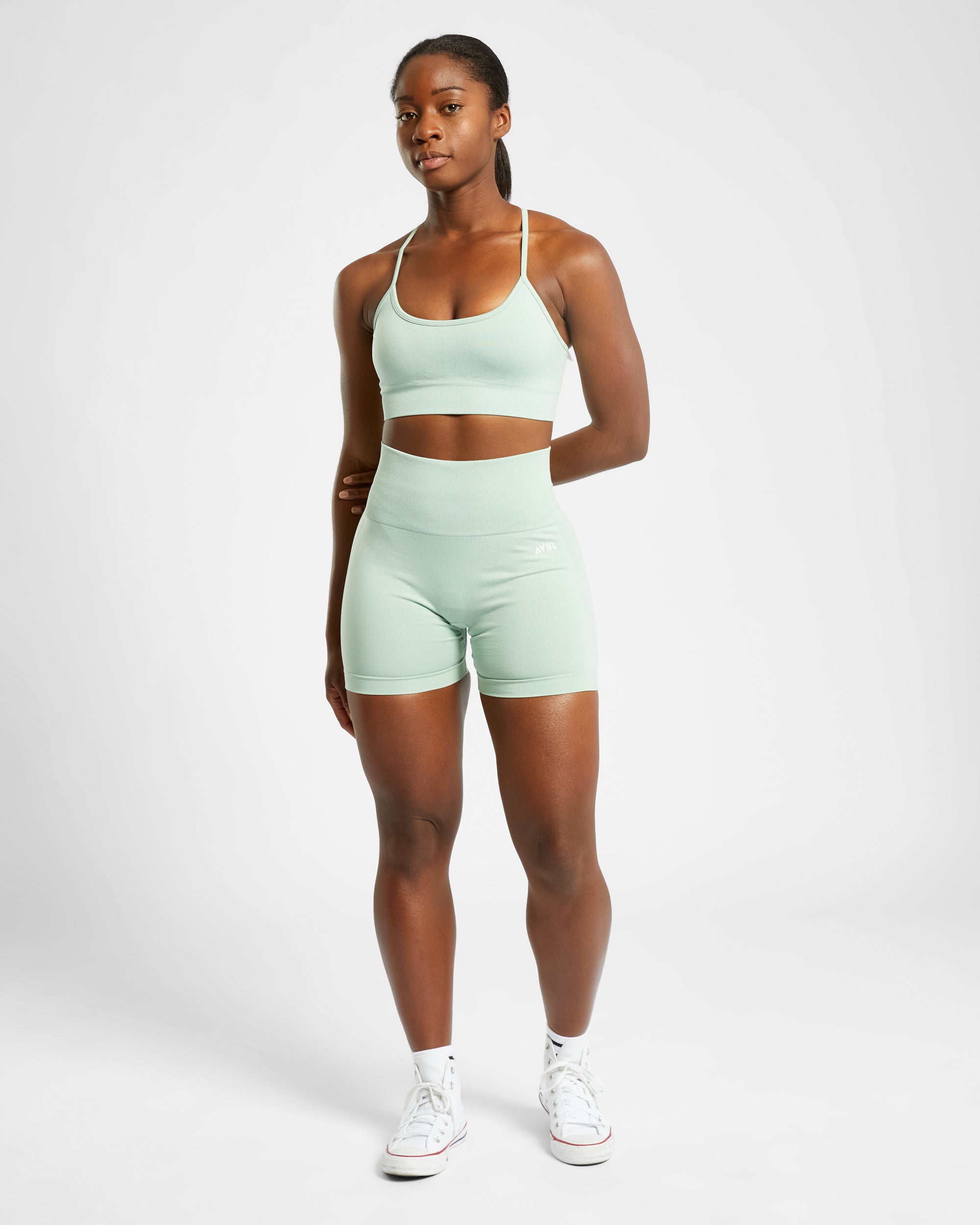 Empower Seamless Shorts - Spring Green Marl