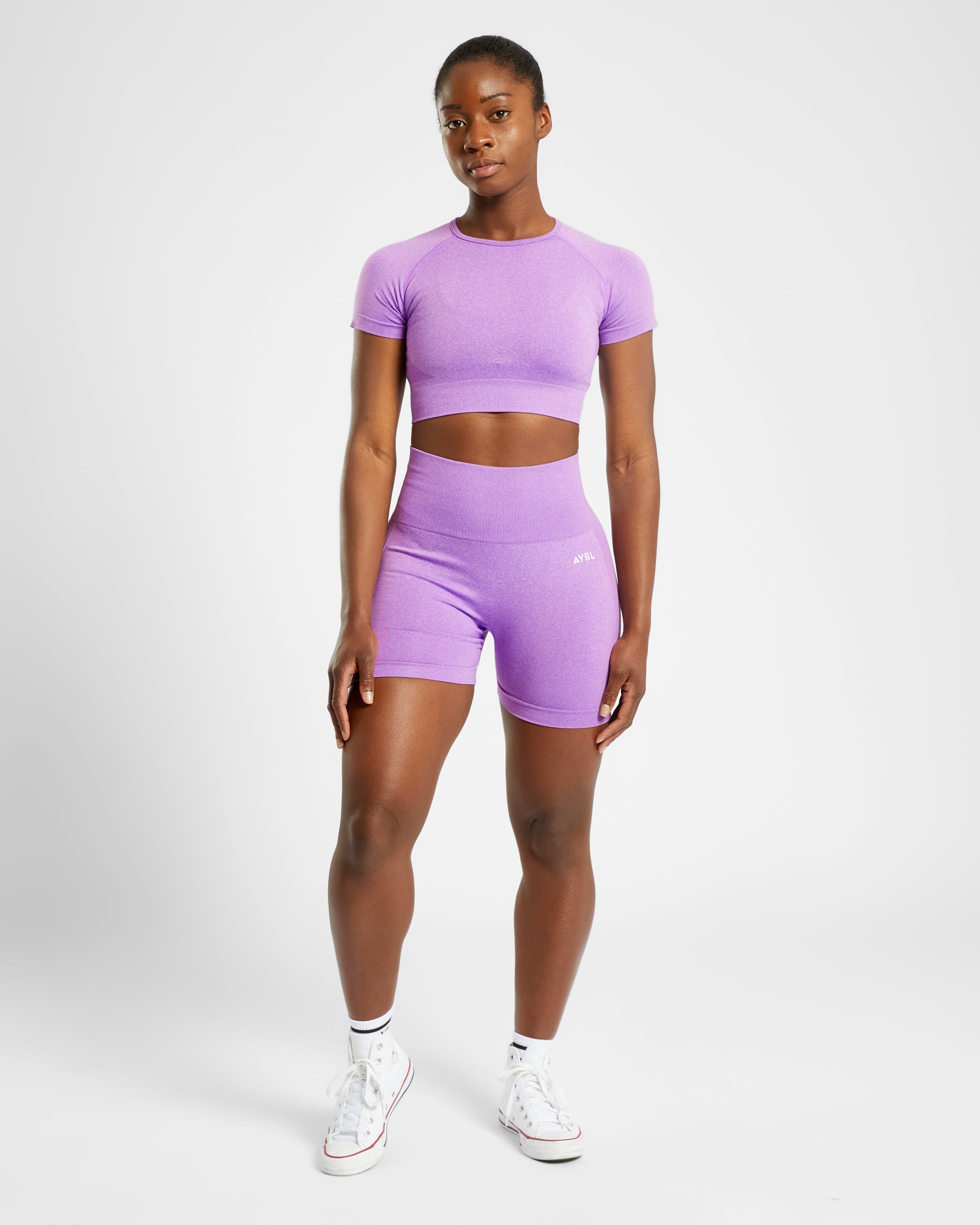 Empower Seamless Crop Top - Purple Marl