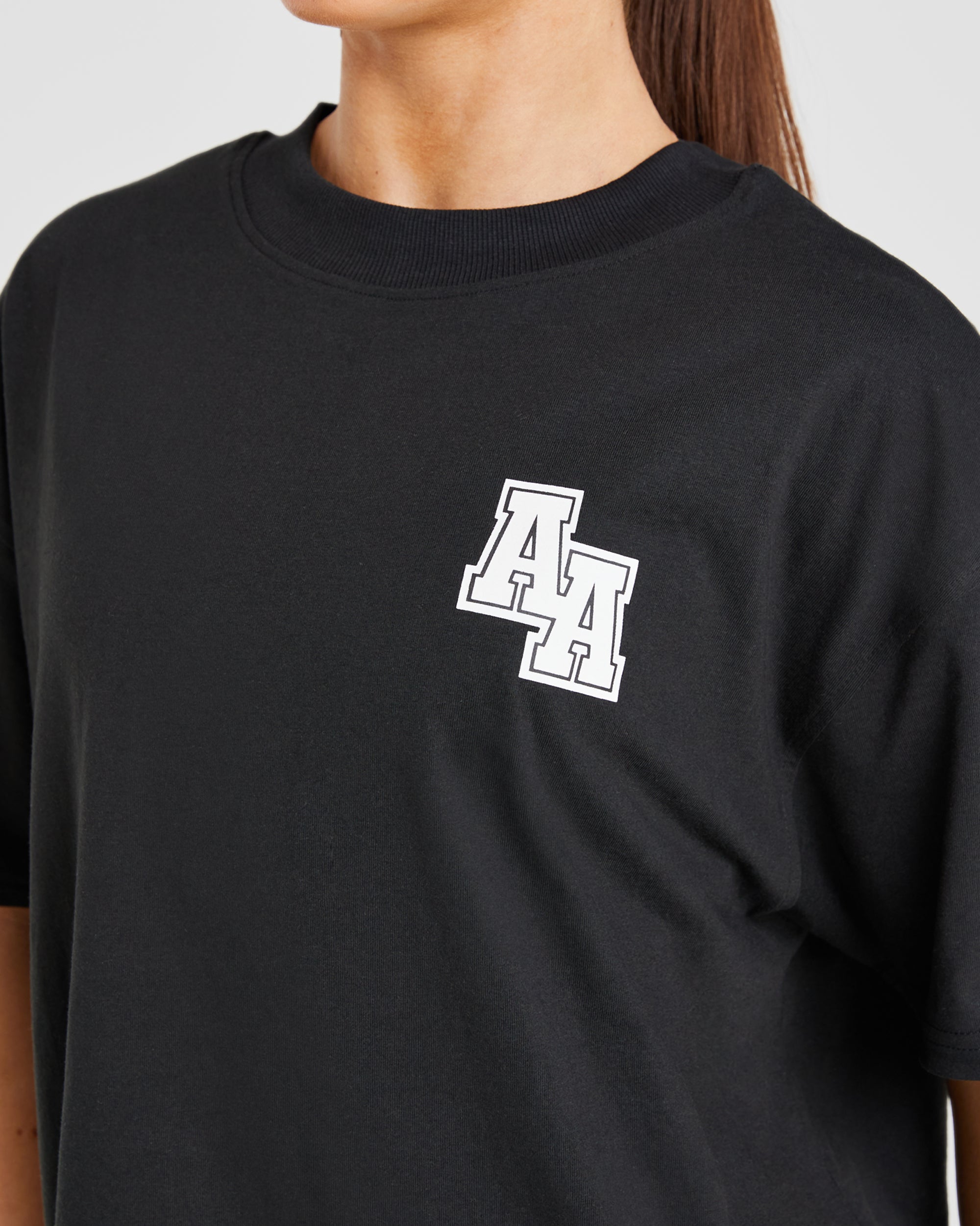 Athletics Slogan Oversized T Shirt - Black