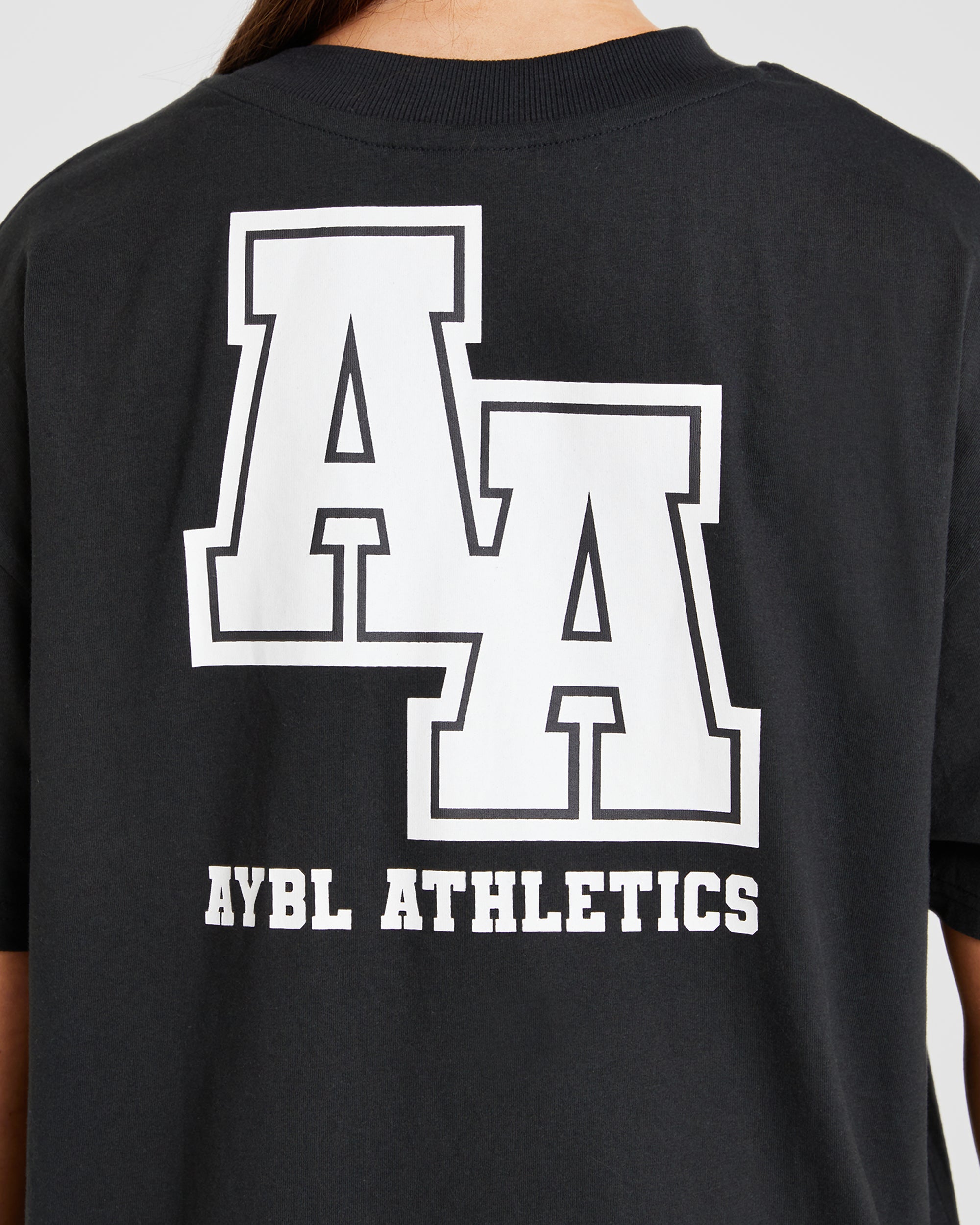 Athletics Slogan Oversized T Shirt - Black