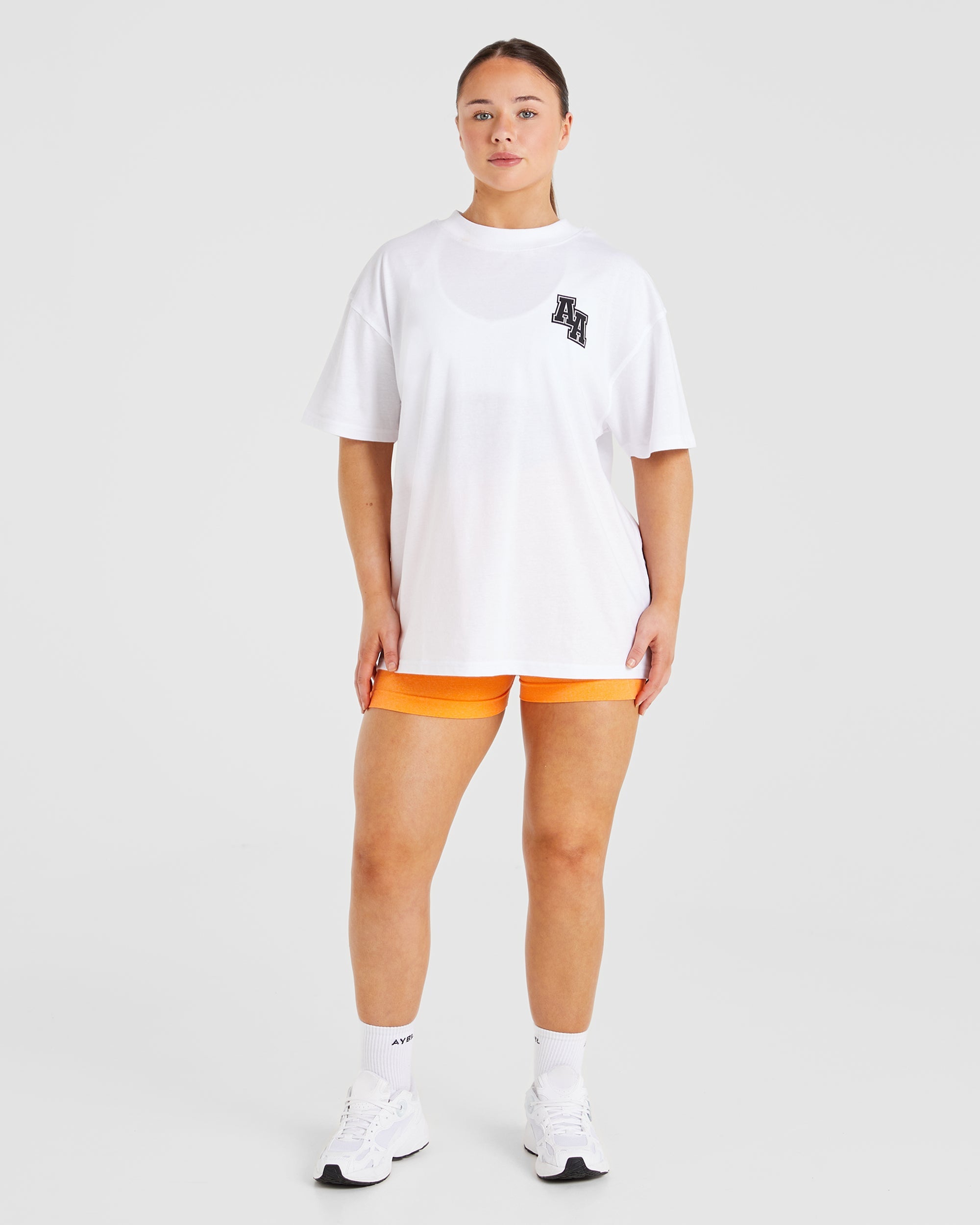 Athletics Slogan Oversized T Shirt - White