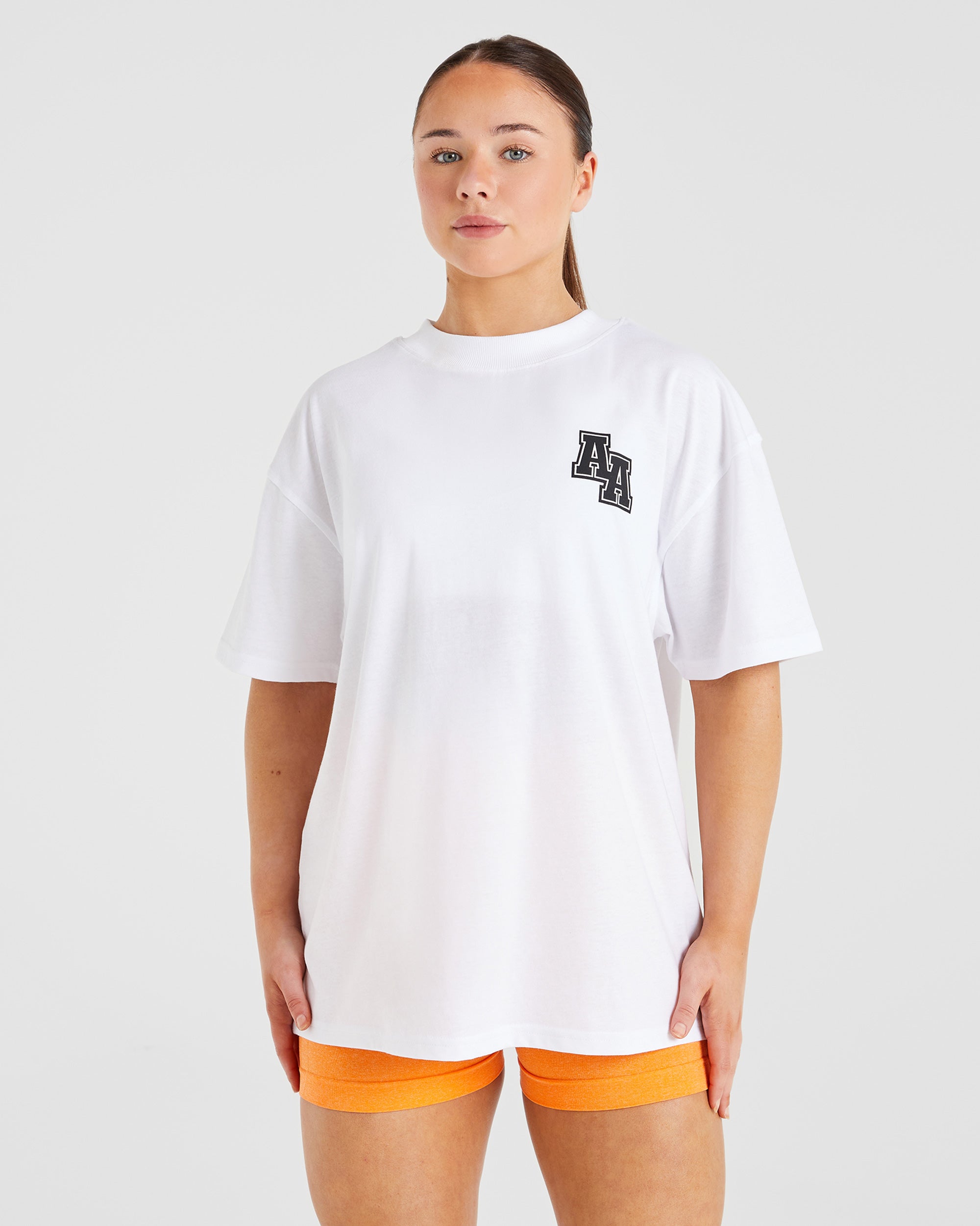 Athletics Slogan Oversized T Shirt - White