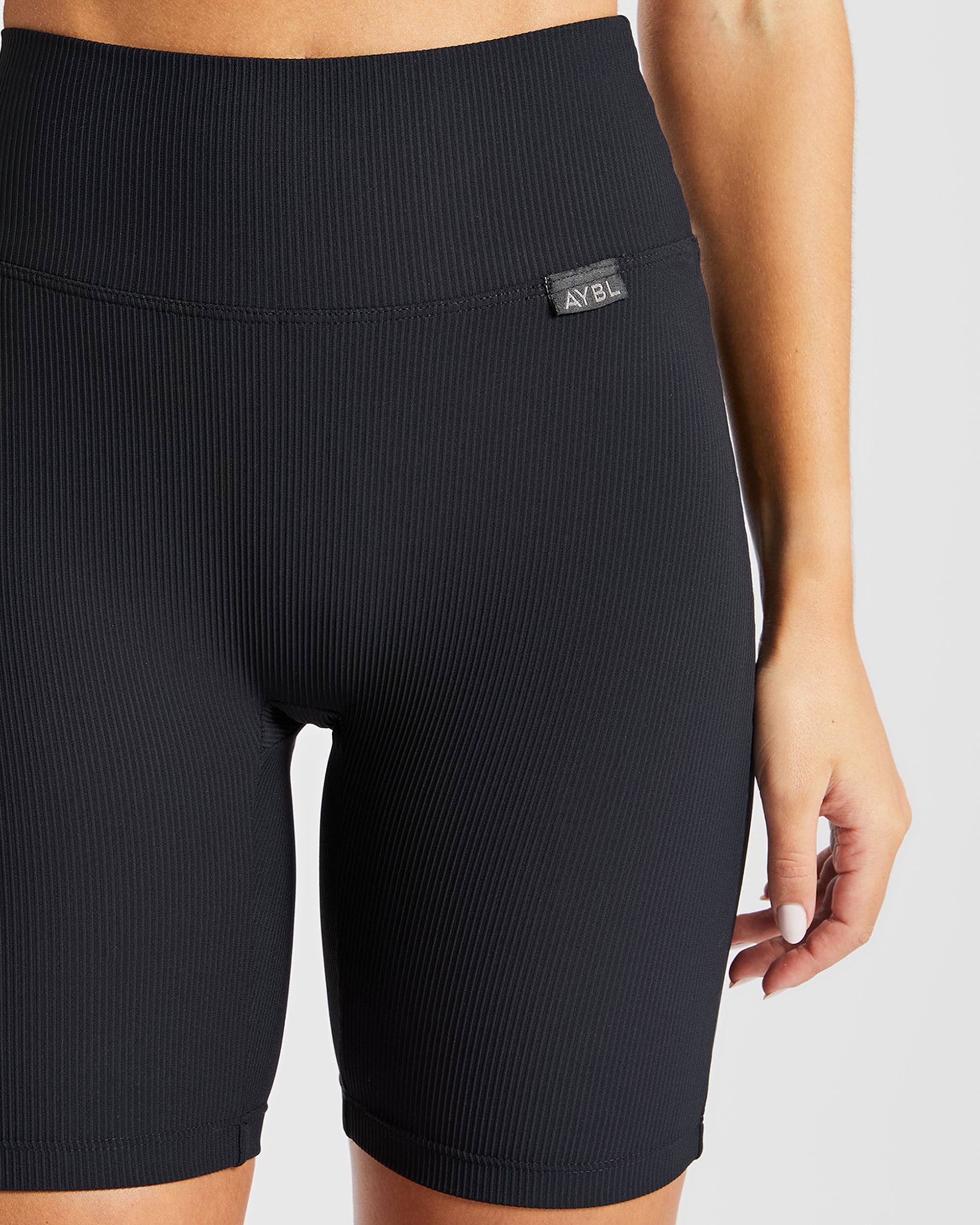 Sculpt Ribbed Cycling Shorts - Black