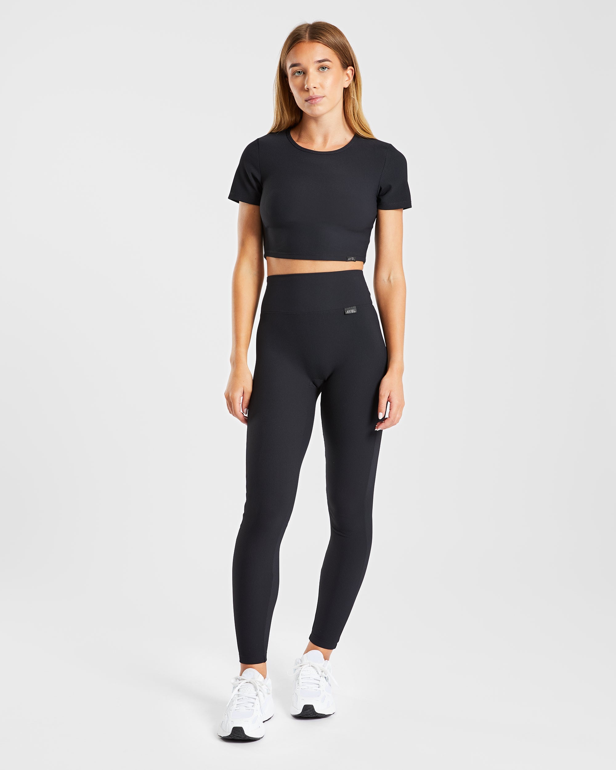 Sculpt Ribbed Leggings - Black