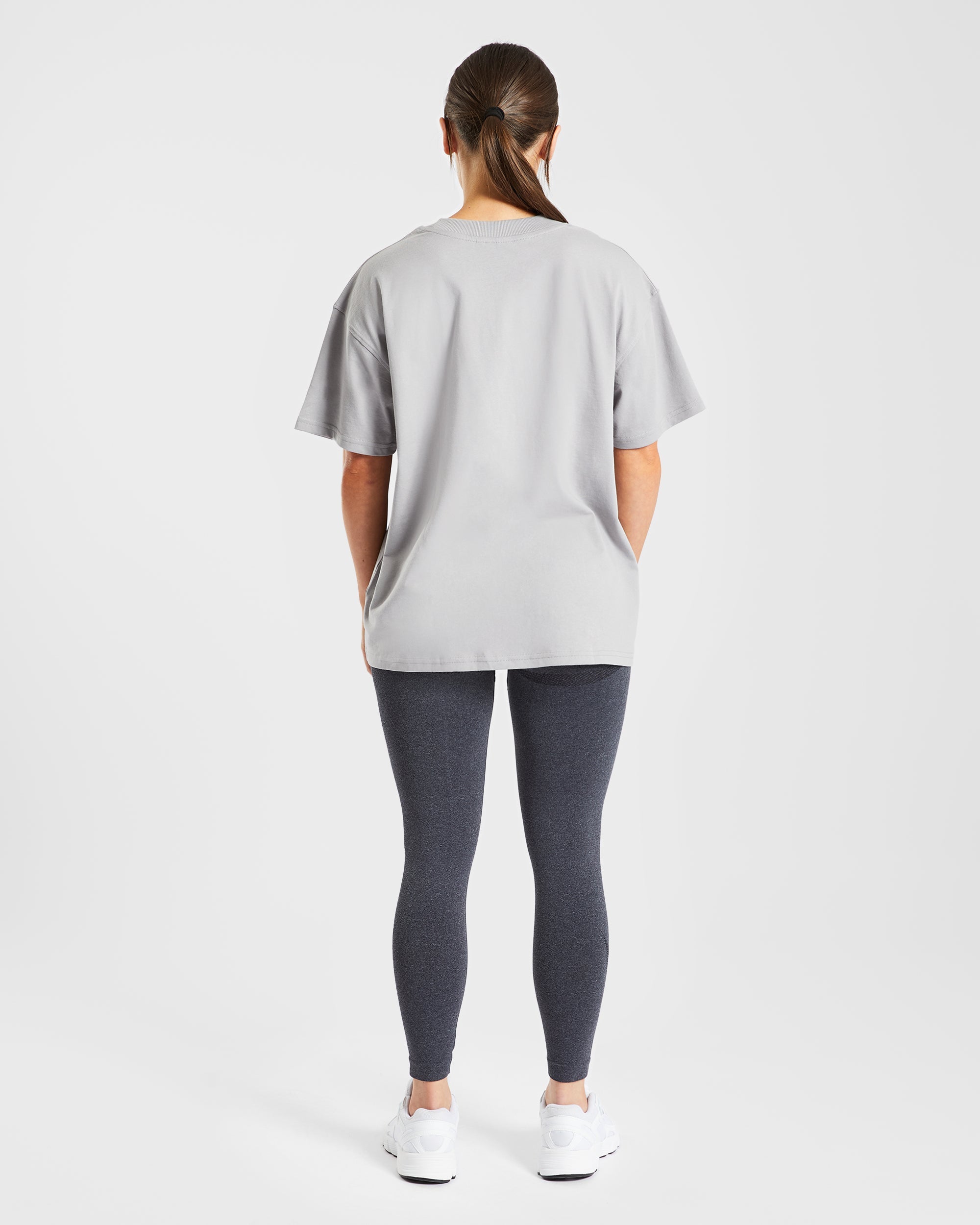 Lifting My Best Life Oversized T Shirt - Grey