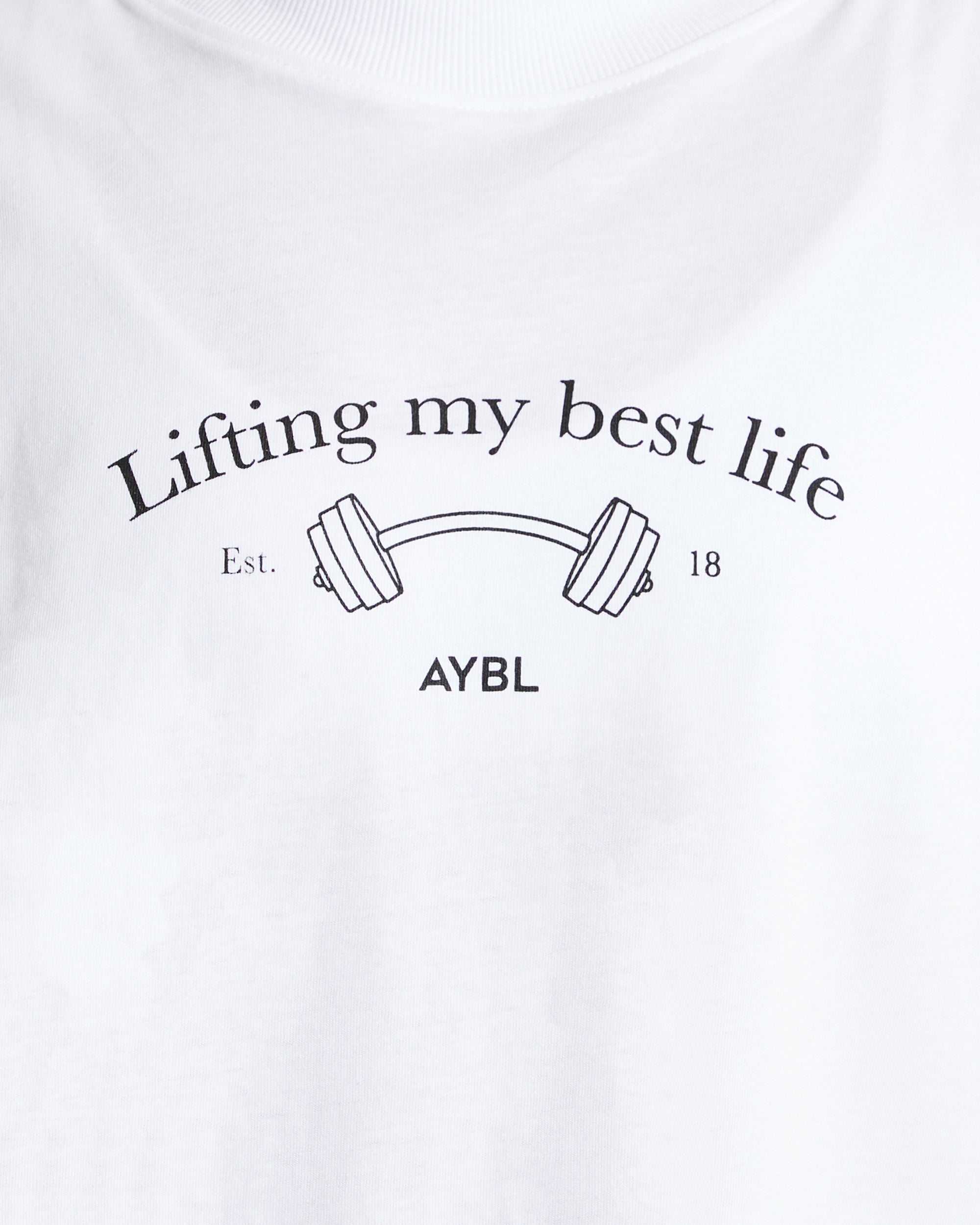 Lifting My Best Life Oversized T Shirt - White