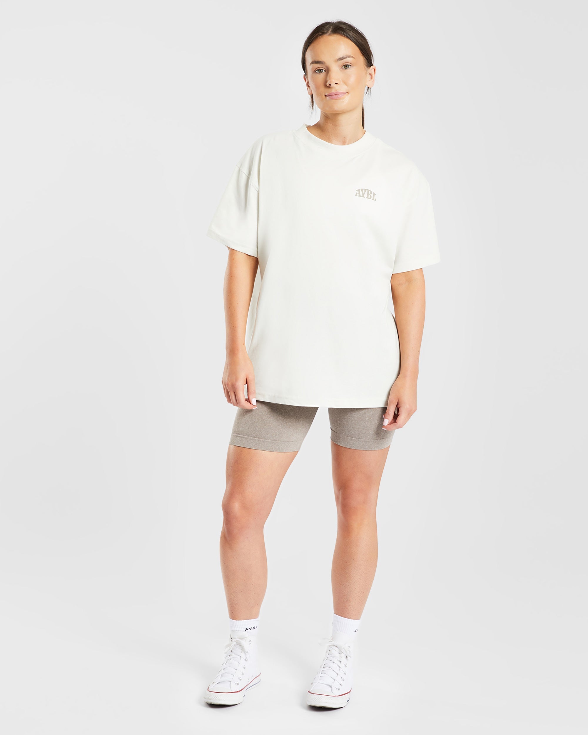 Mind Over Matter Oversized T Shirt - Beige/Brown