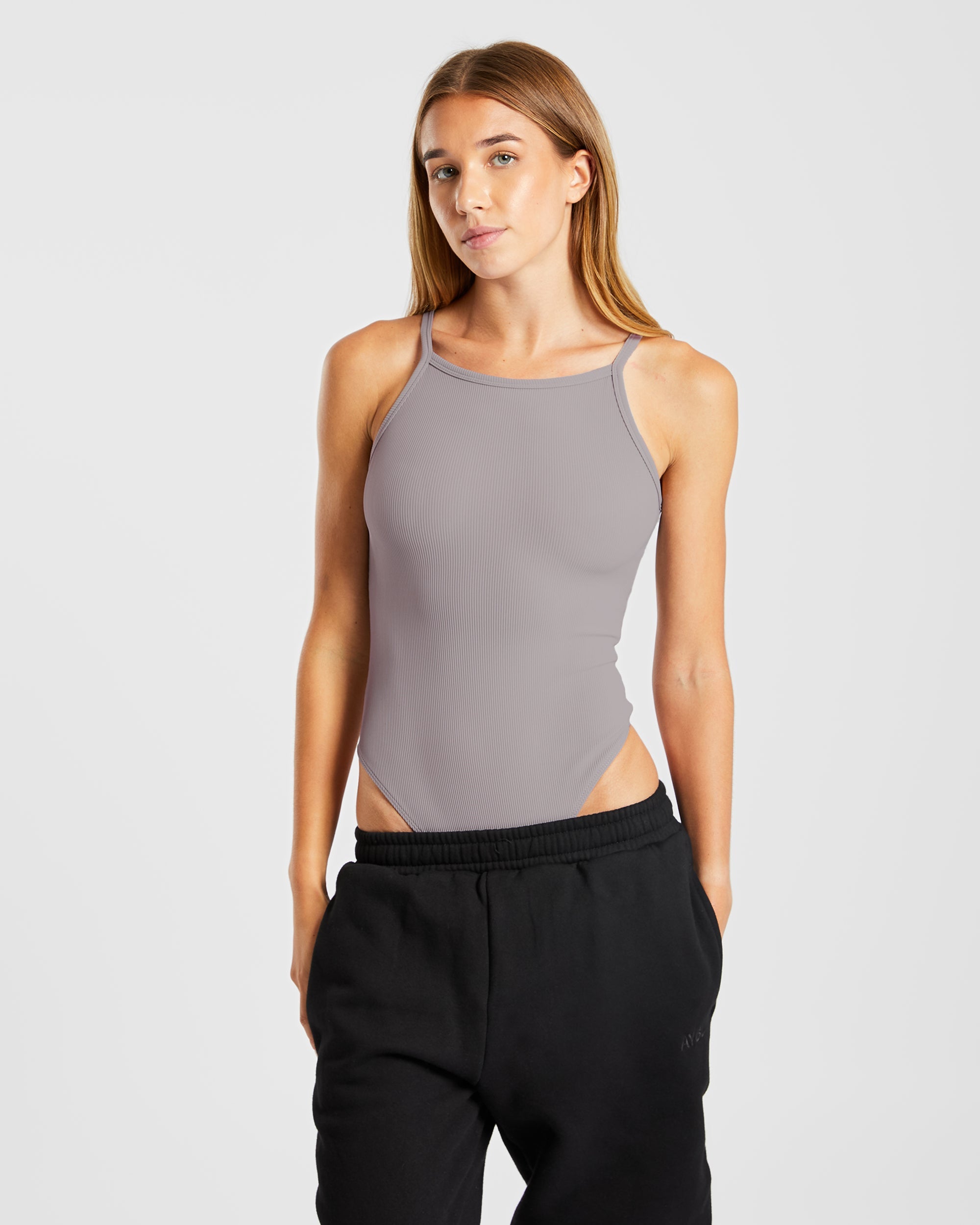 Sculpt Ribbed Bodysuit - Fog Grey