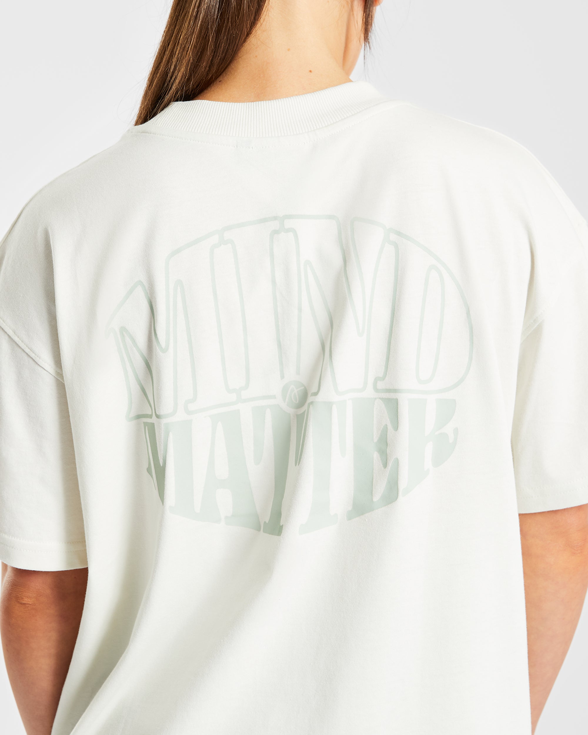 Mind Over Matter Oversized T Shirt - Beige/Green