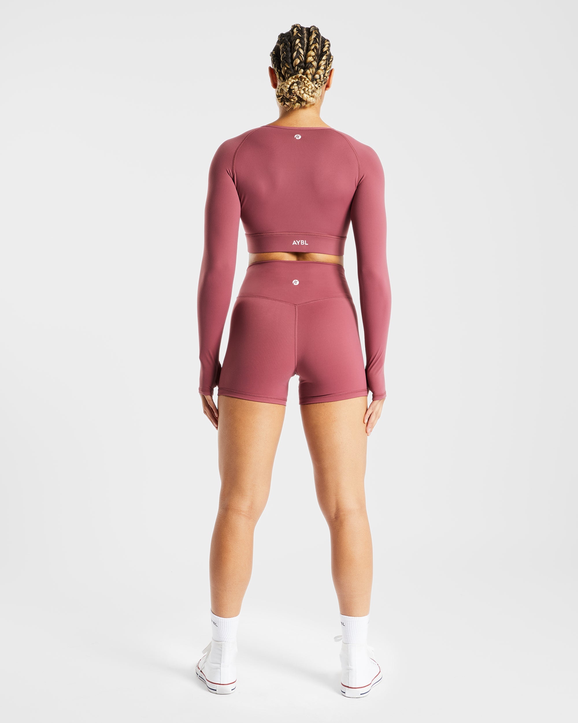 Core Long Sleeve Crop Top - Brick Red