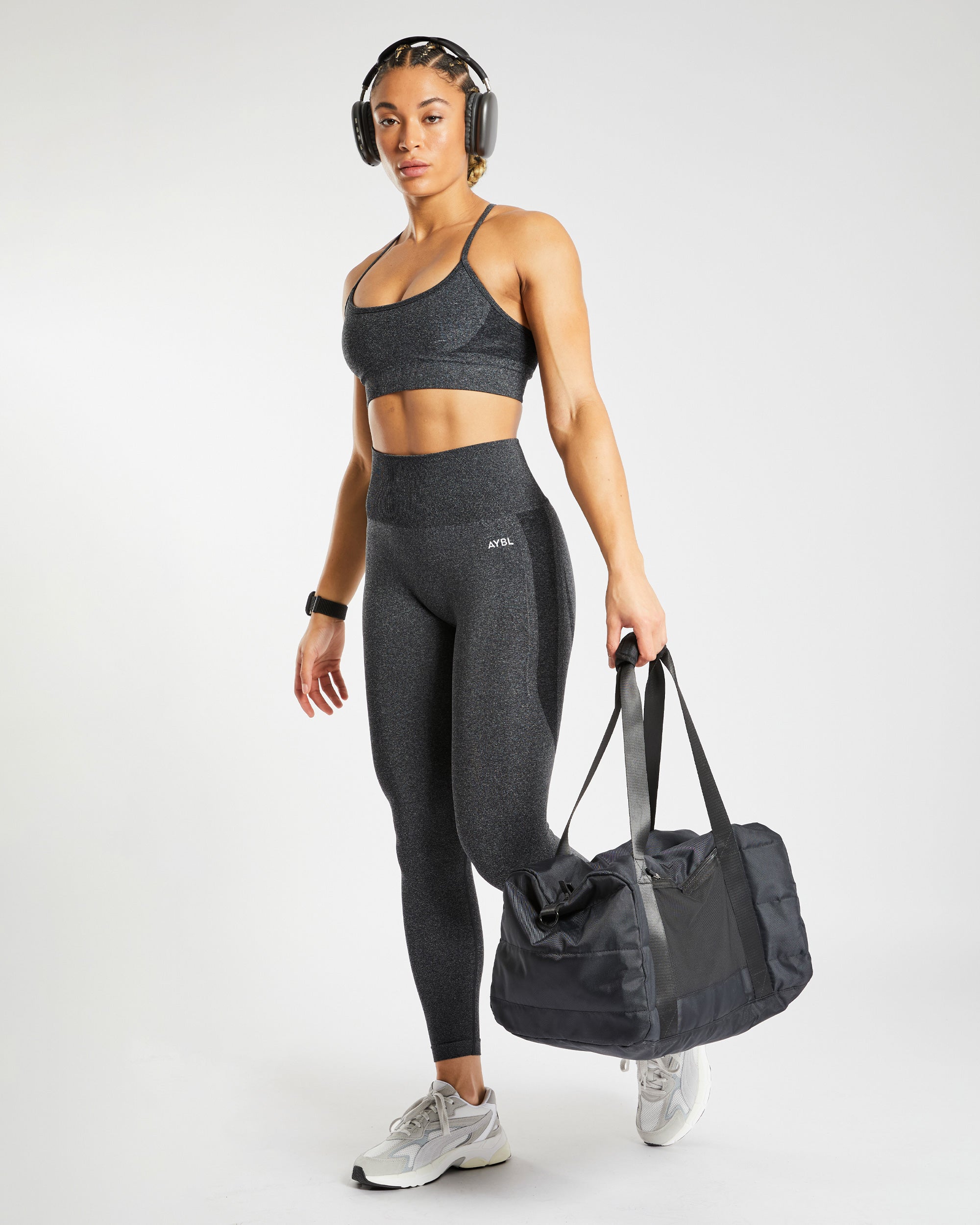 Empower Seamless Sports Bra - Black Marl