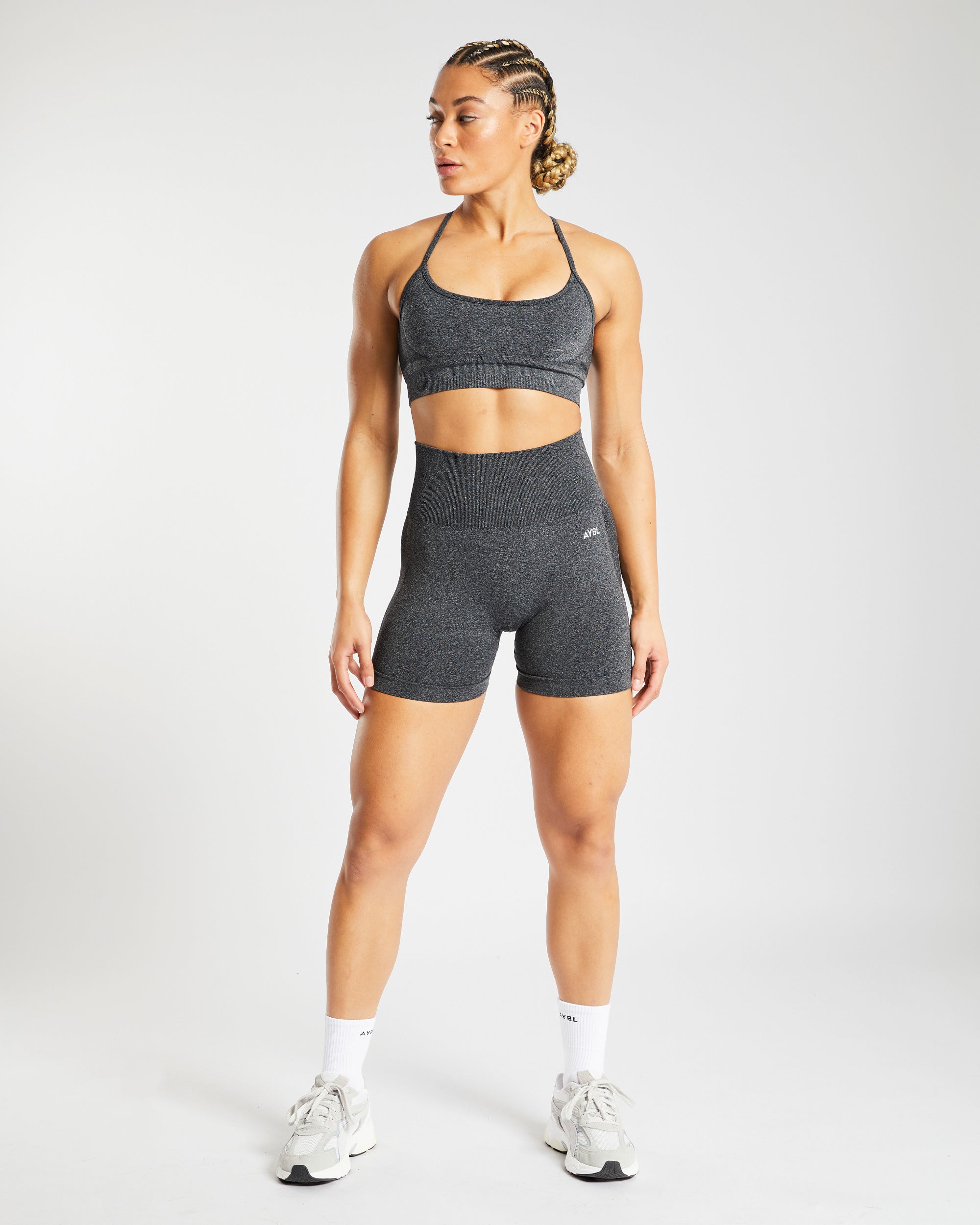 Empower Seamless Shorts - Black Marl