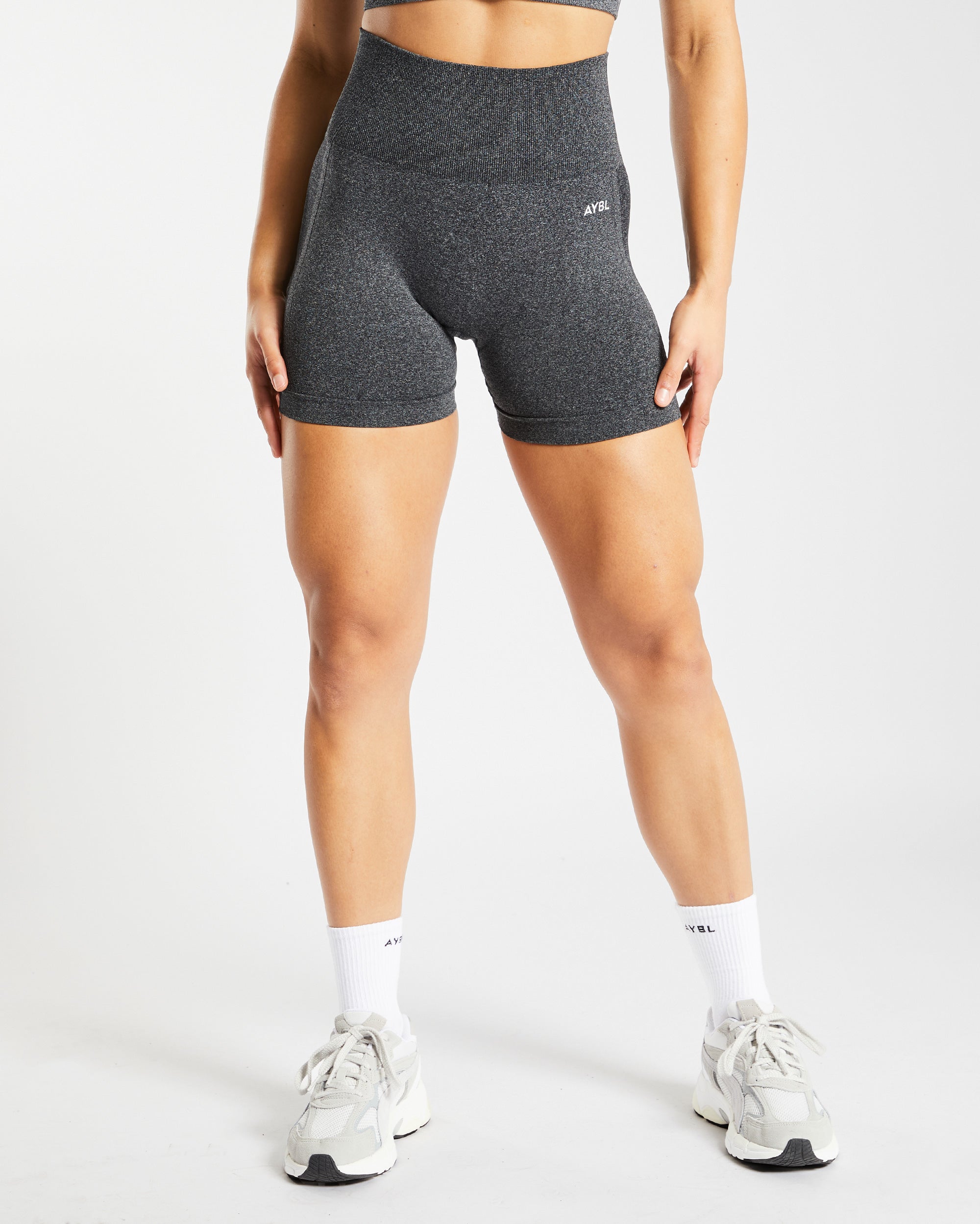 Empower Seamless Shorts - Black Marl