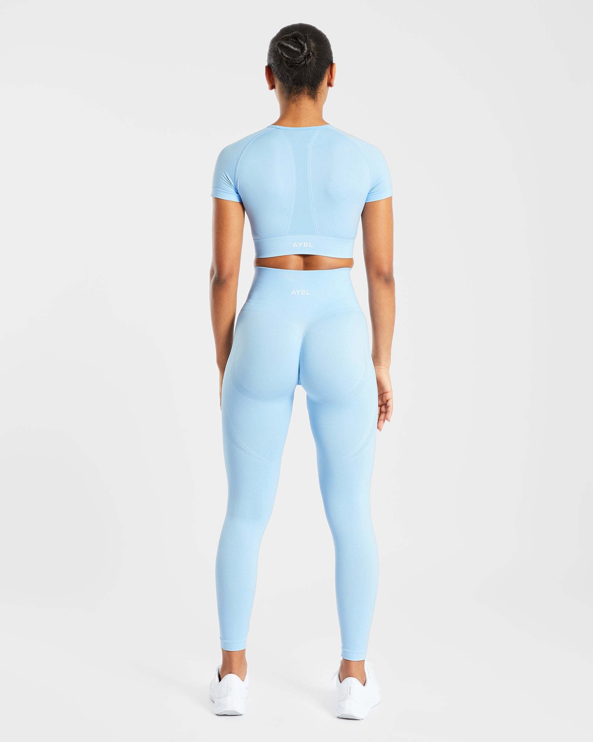 Empower Seamless Crop Top - Sky Blue