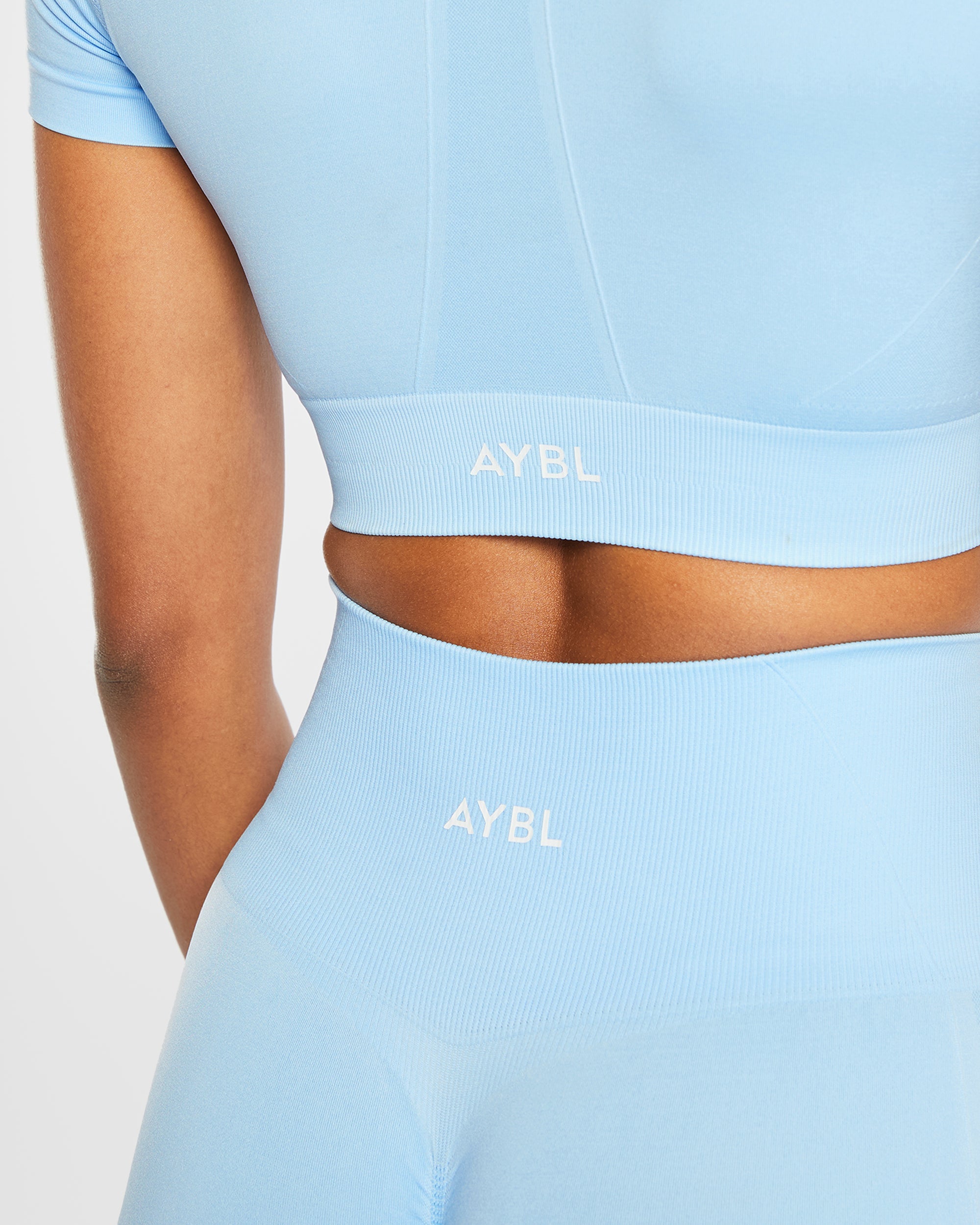 Empower Seamless Crop Top - Sky Blue